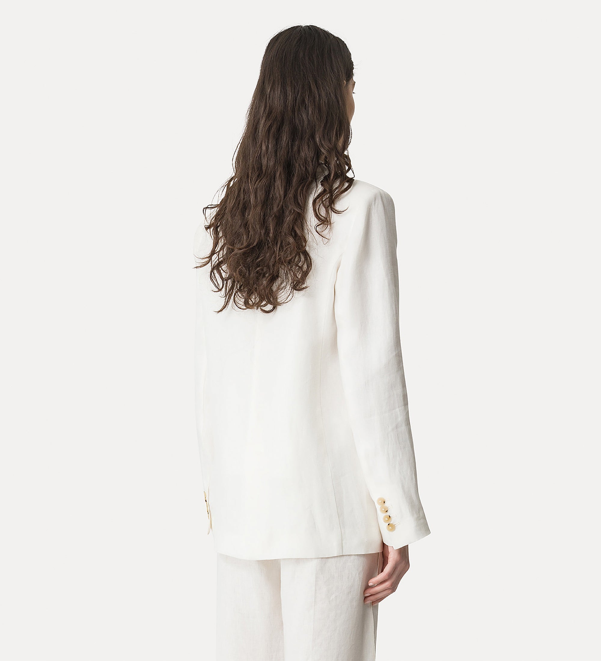 chic linen jacket with embroidery crystal