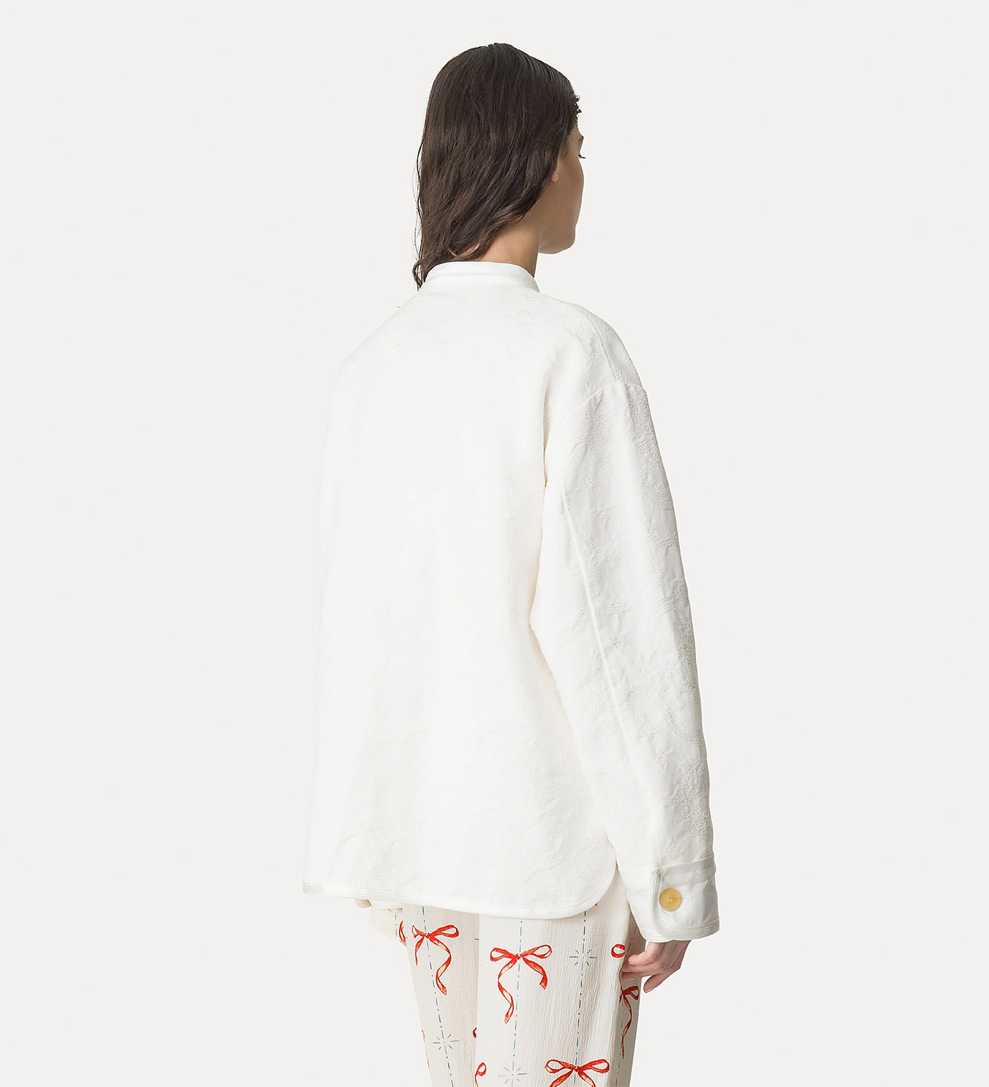 “arabesque” cotton jacquard jacket crystal