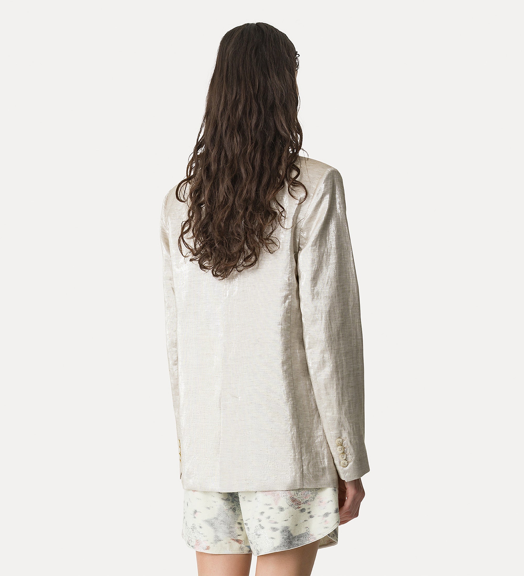 giacca doppiopetto tela chic lino lurex lucente