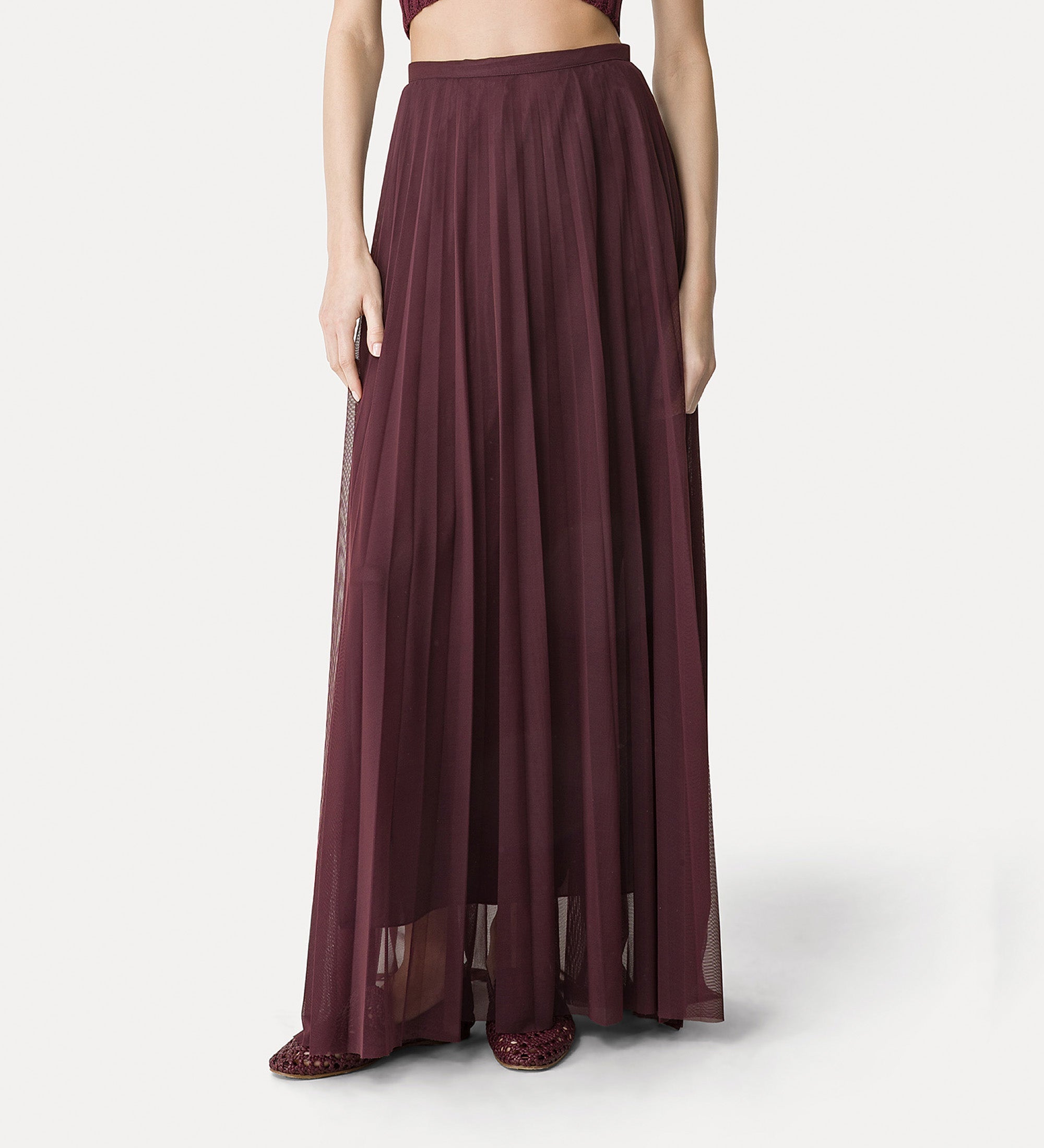 elegant pleated skirt ruby
