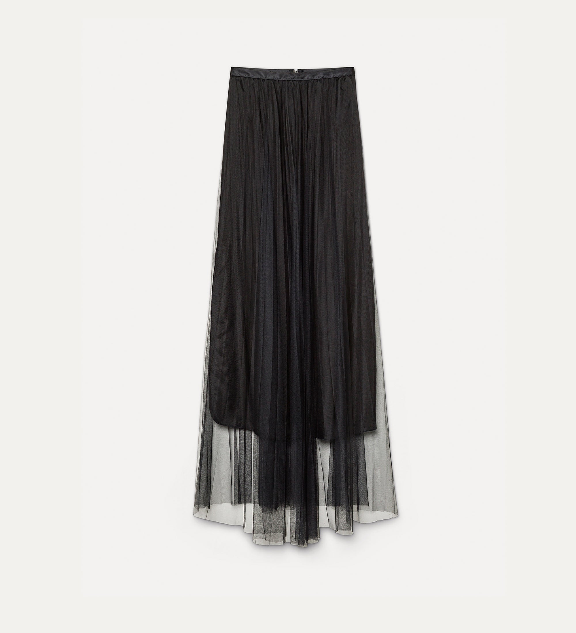 long pleated tulle skirt noir | forte_forte