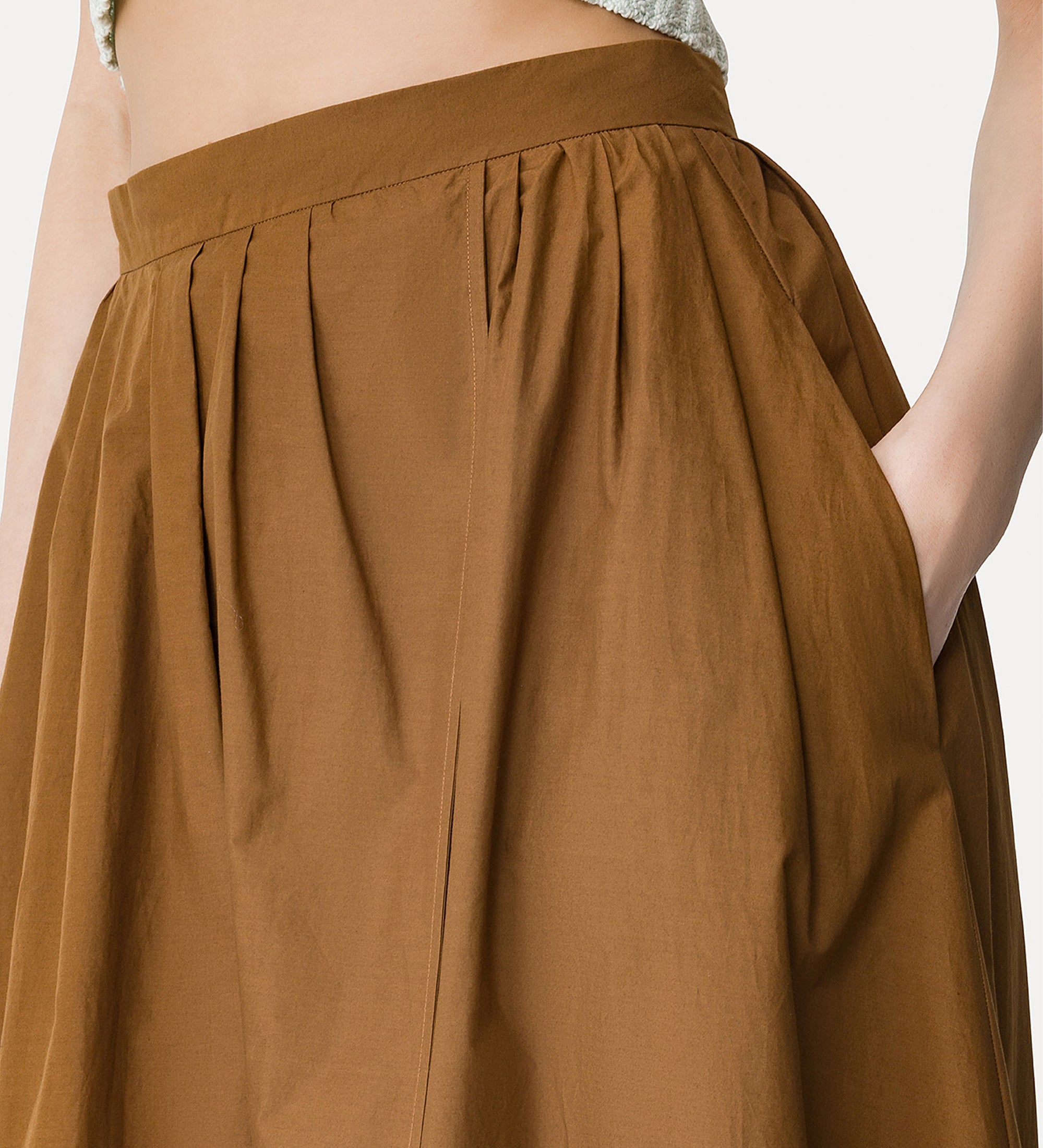 long poplin skirt chocolate
