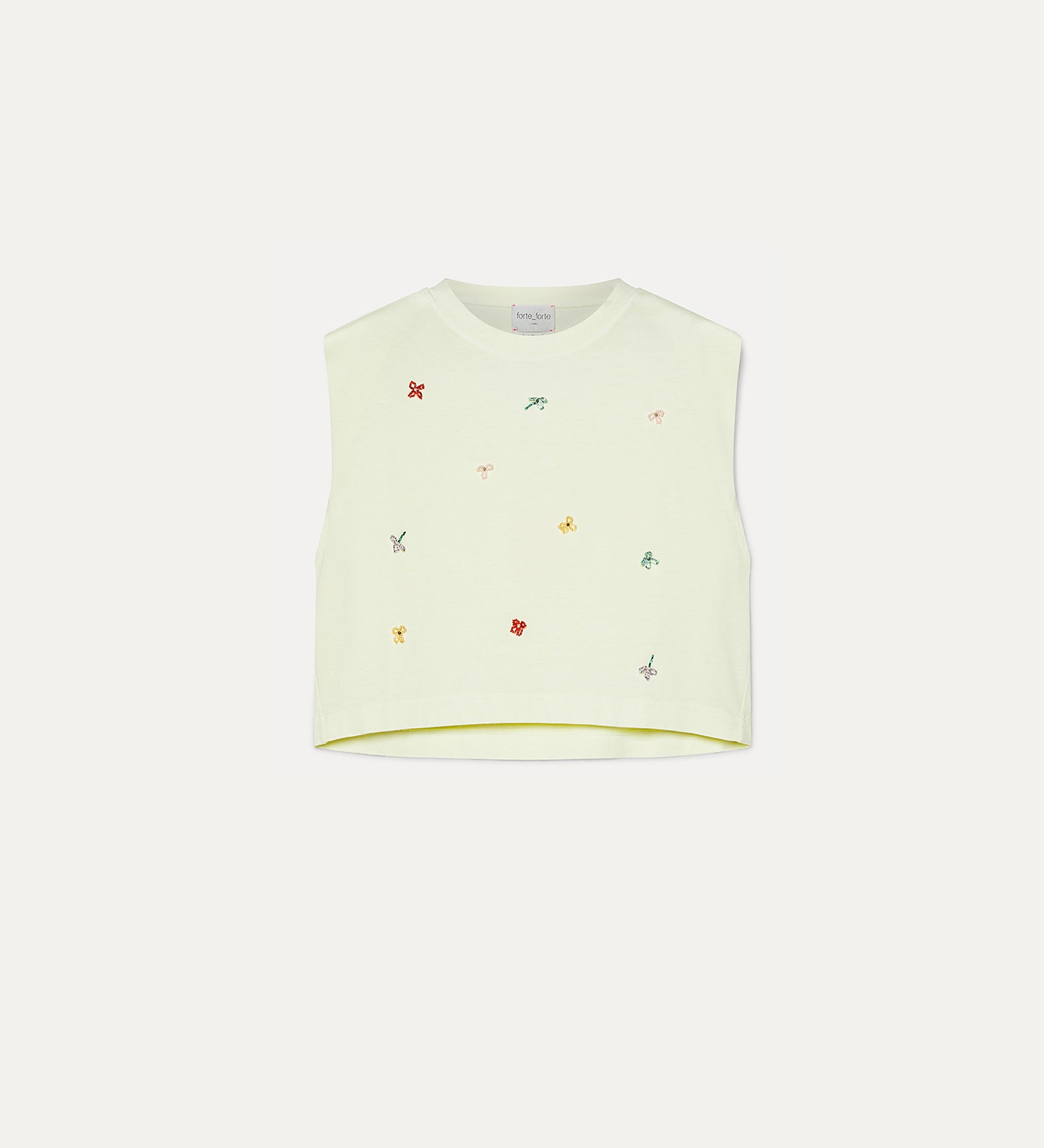 top jersey cotone bio ricamo "petites fleures" light