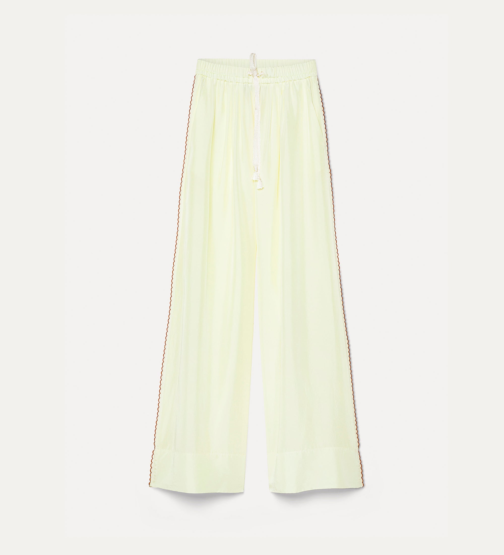 habotai silk trousers with embroidery light