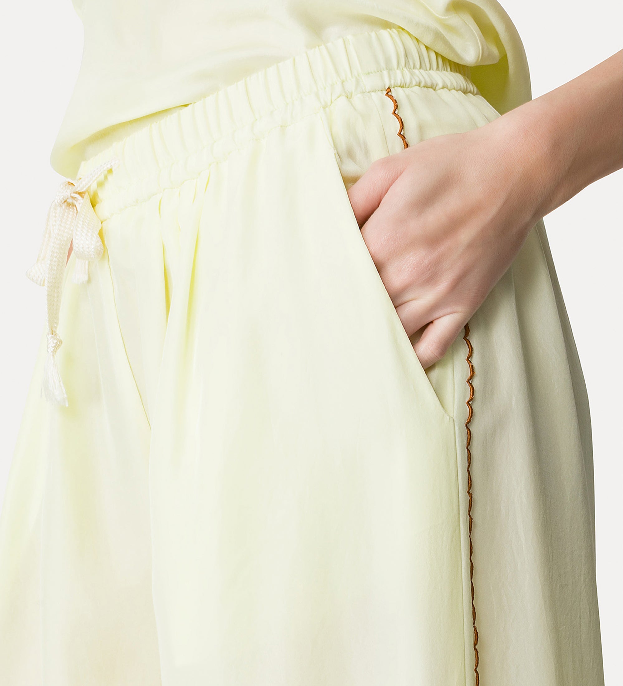 habotai silk trousers with embroidery light