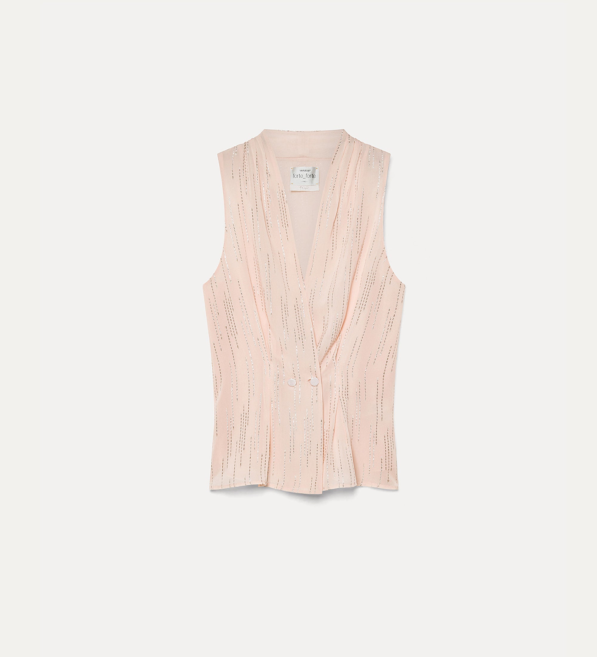 “les fils d'argent” jacquard double—breasted top nude