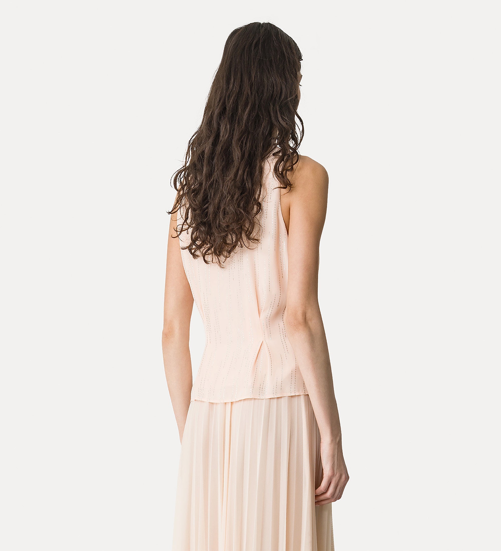 “les fils d'argent” jacquard double—breasted top nude
