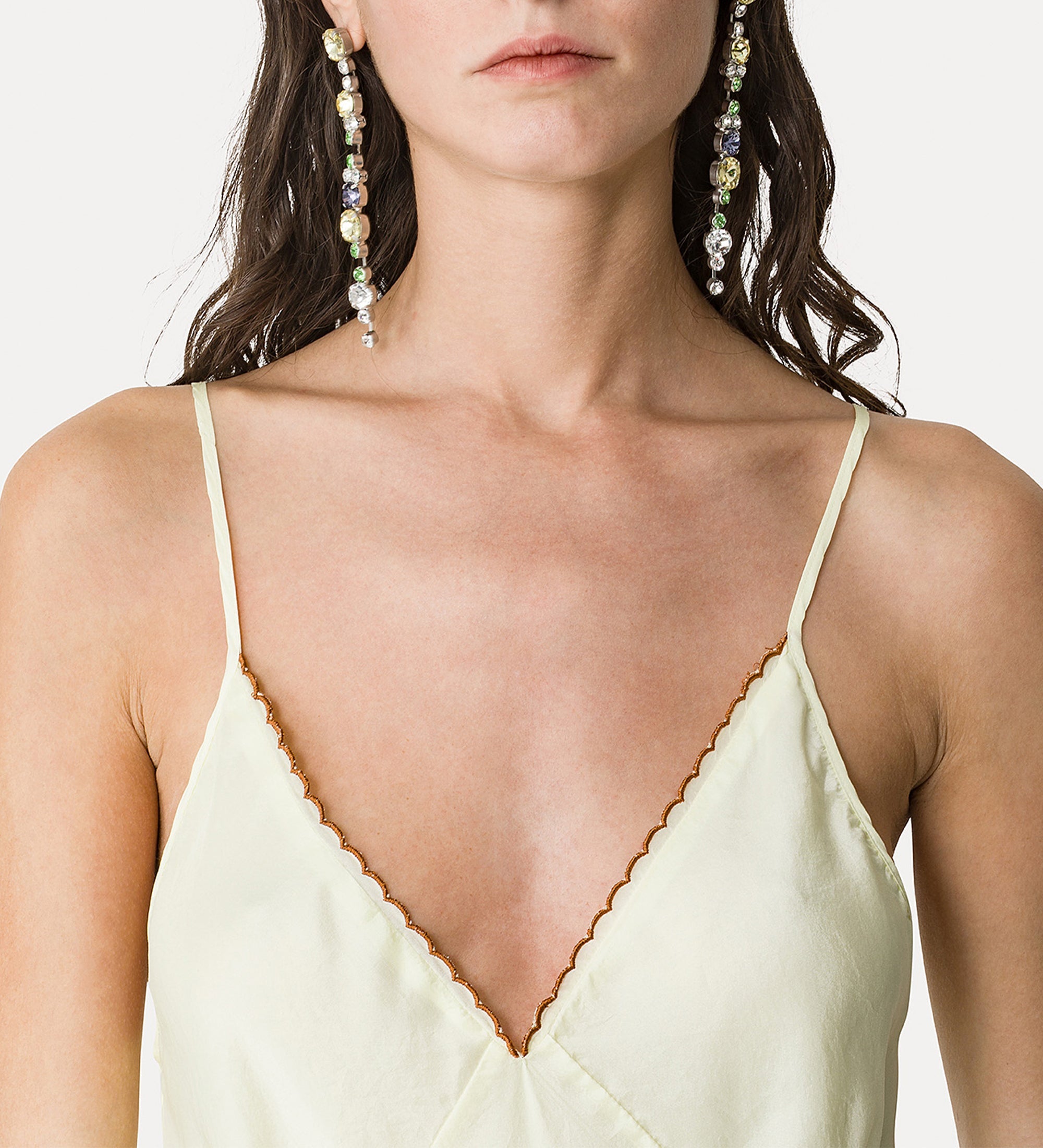 habotai silk top with embroidery light