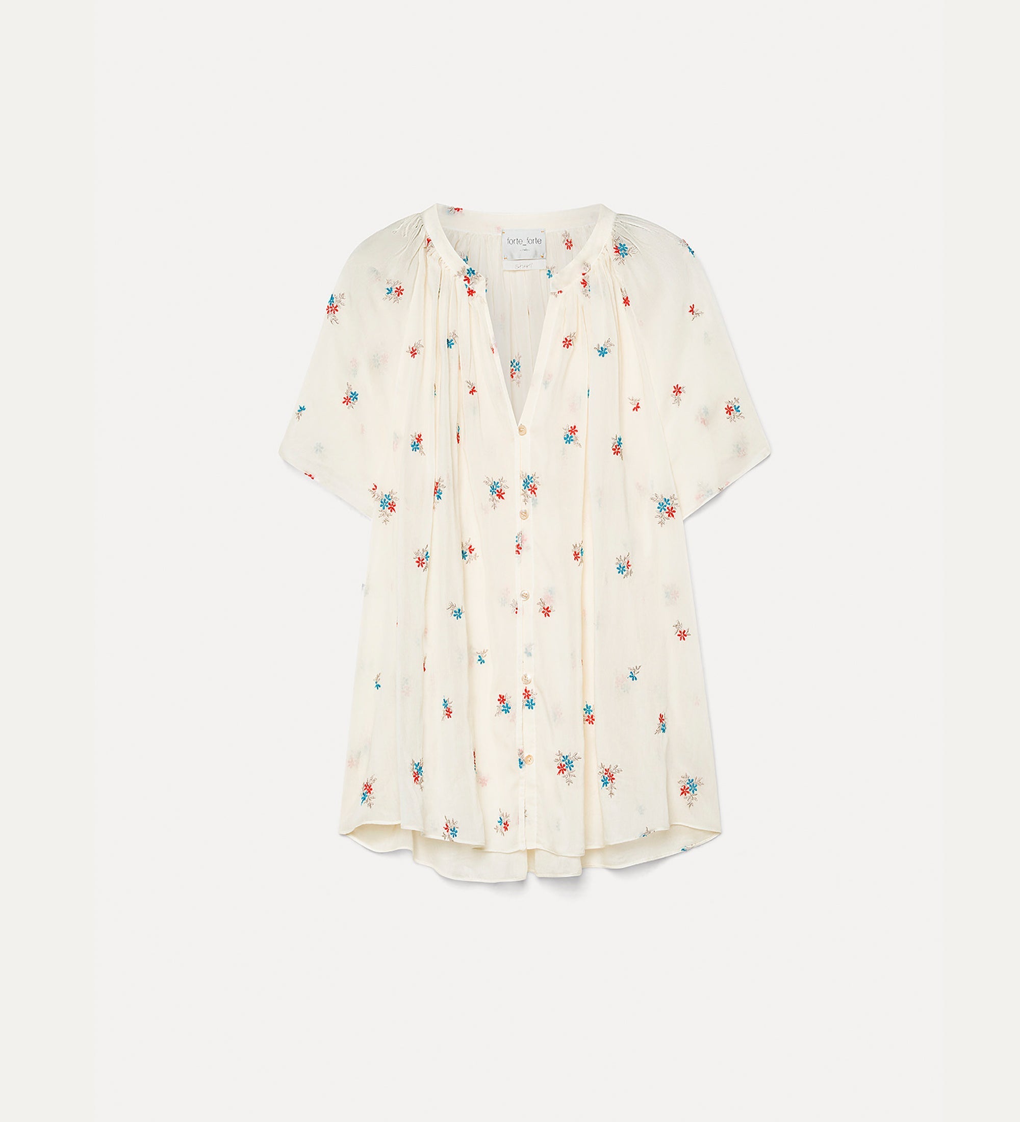 bohemian voile shirt with “petites fleurs” embroidery butter