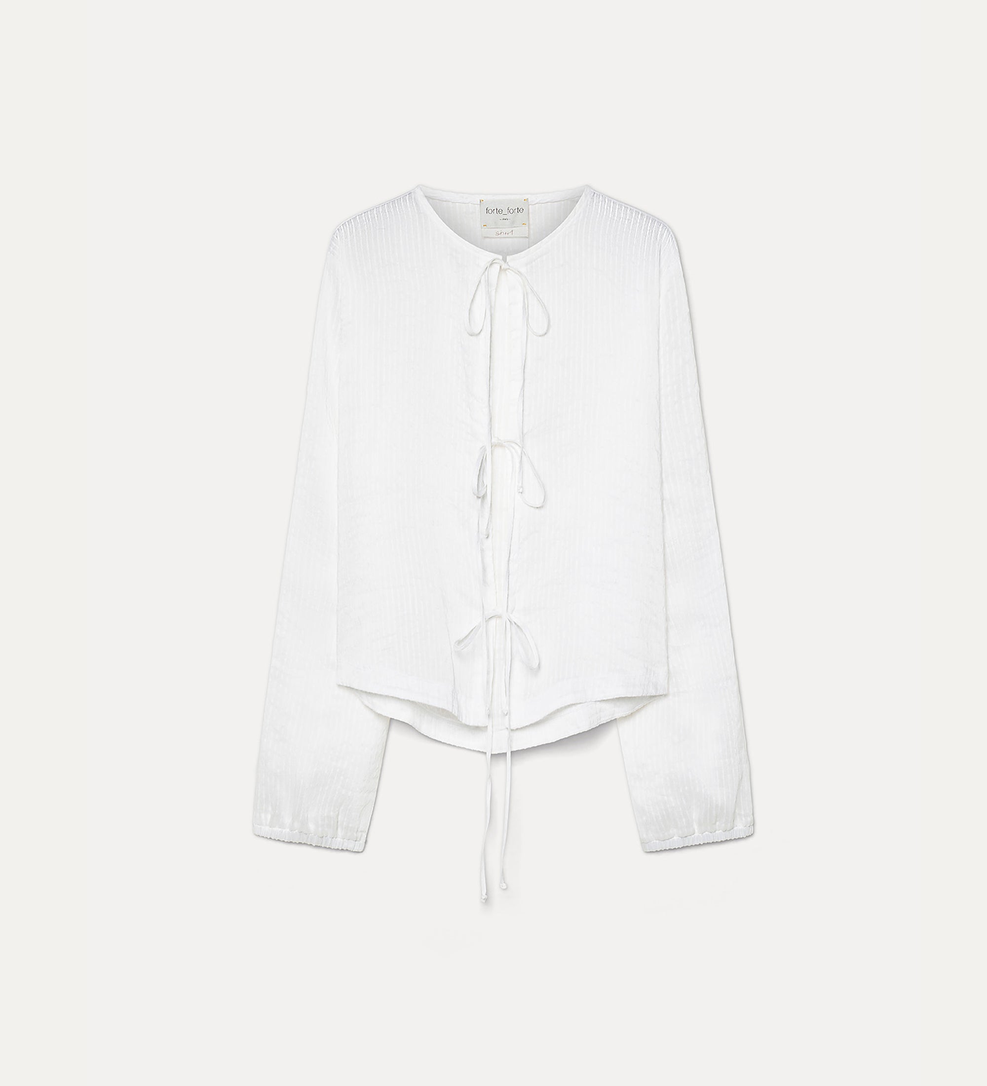 pinstripe silk and linen voile shirt crystal