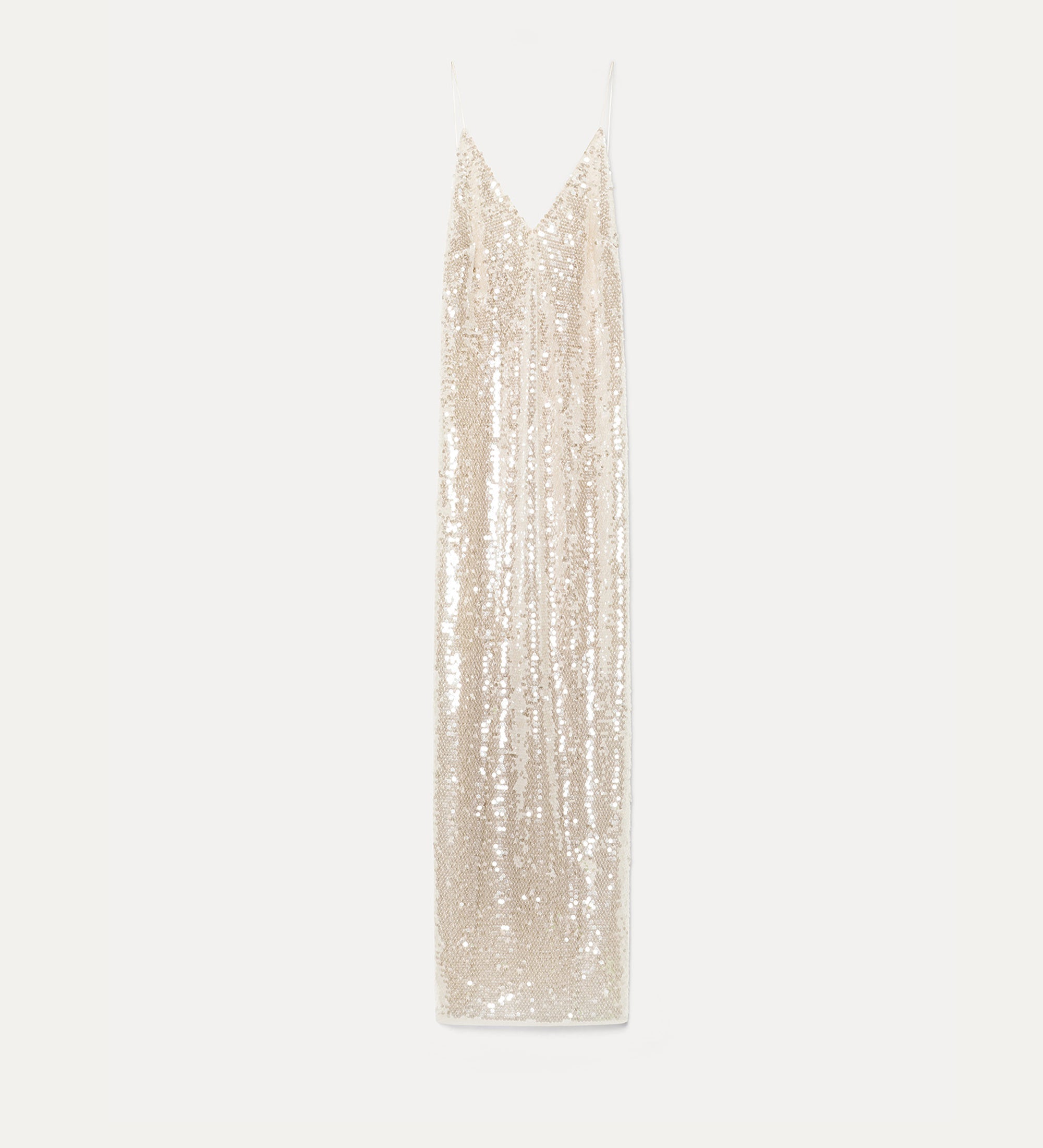 “liquid sequins” slip dress crystal