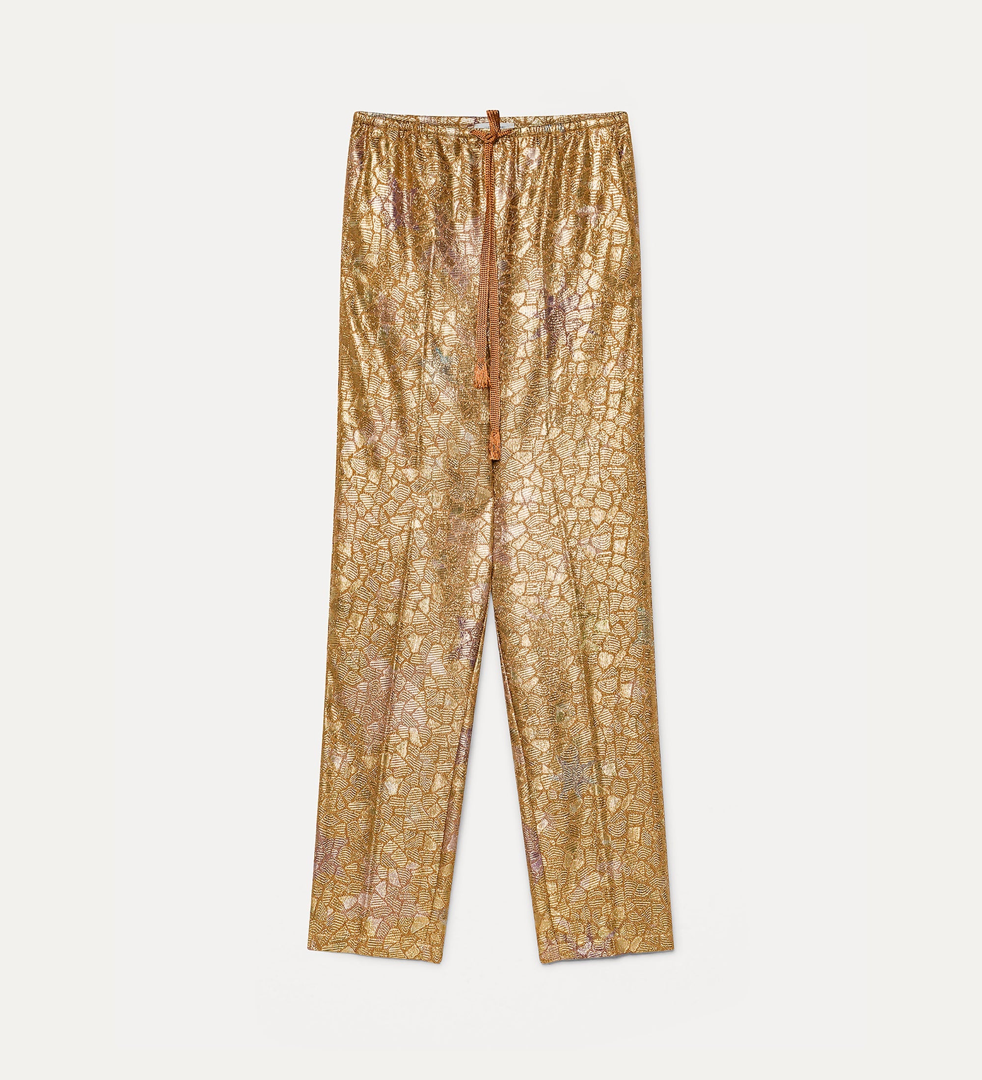 “les folies” jacquard trousers gold