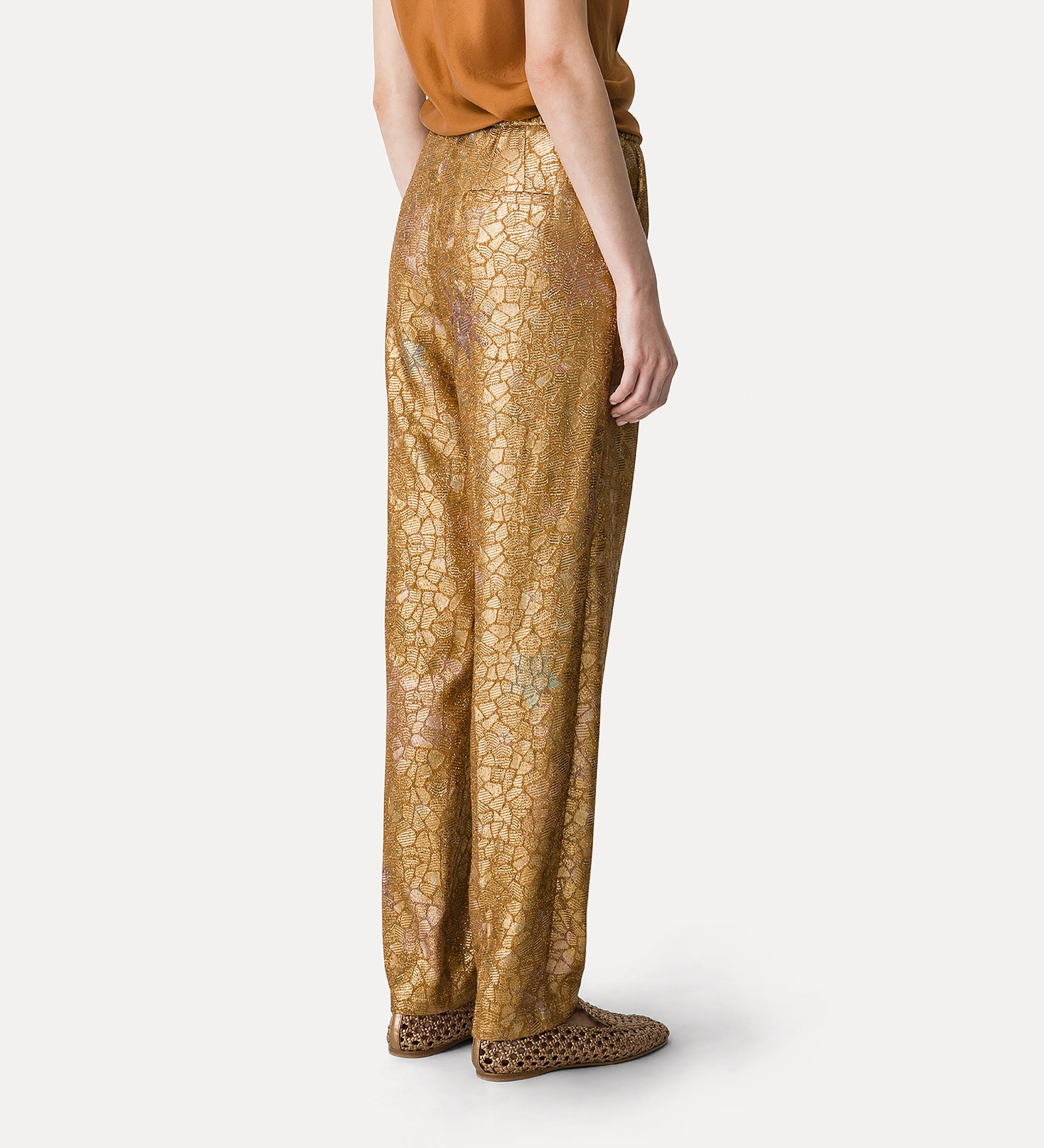 “les folies” jacquard trousers gold