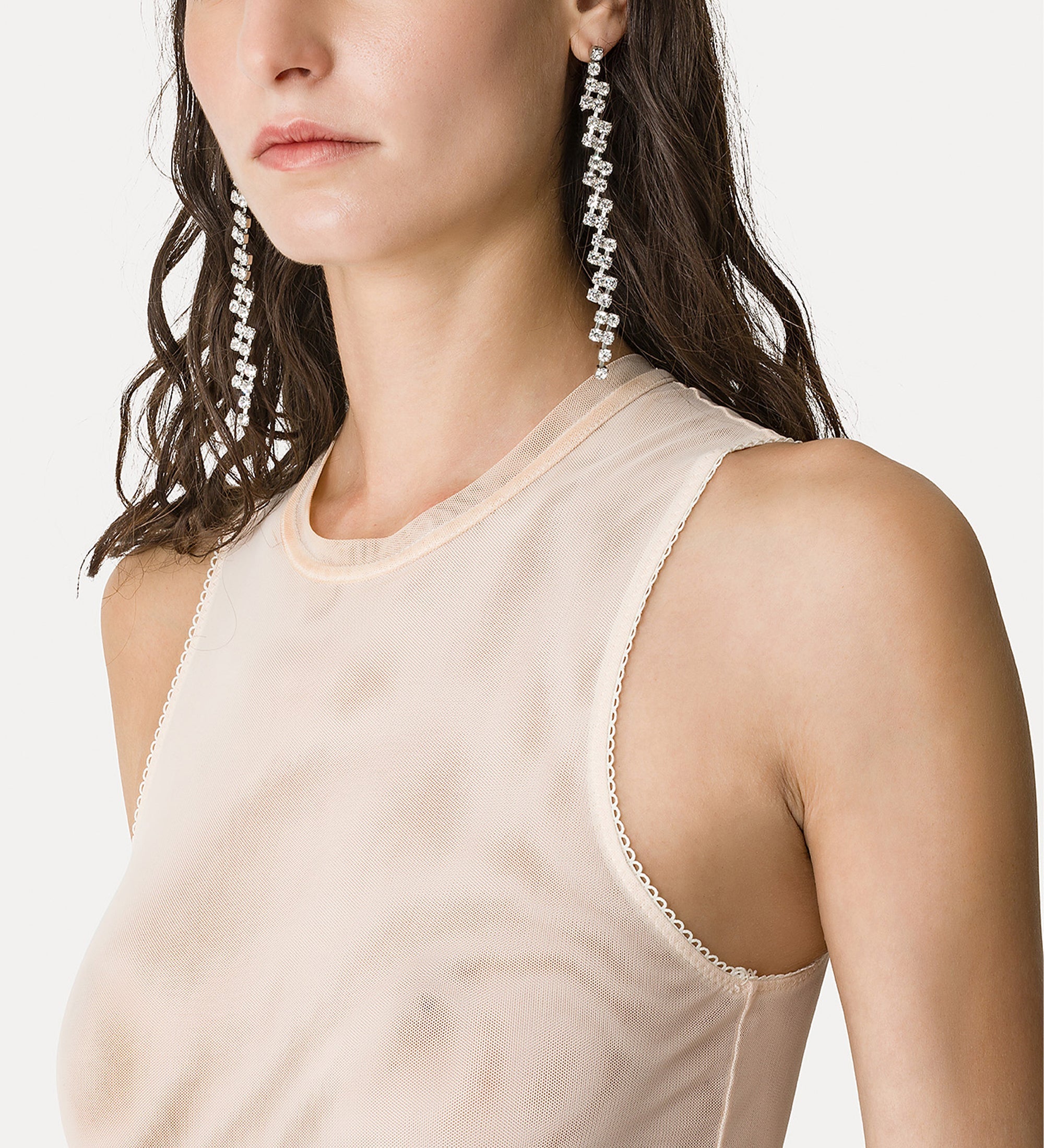 transparent tulle bodysuit nude
