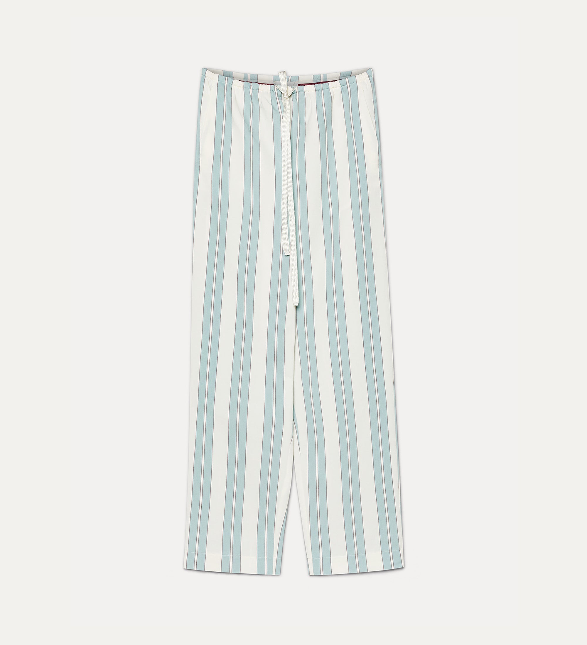 striped linen and cotton drawstring trousers plume