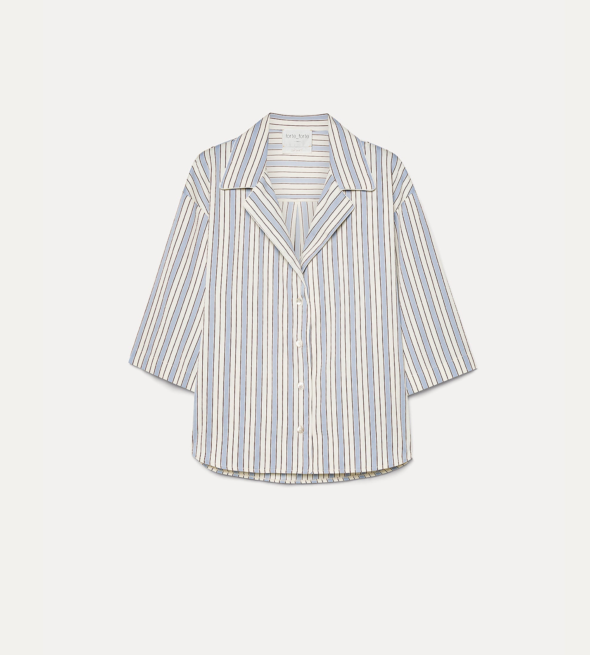 short—sleeved pinstripe shirt sky