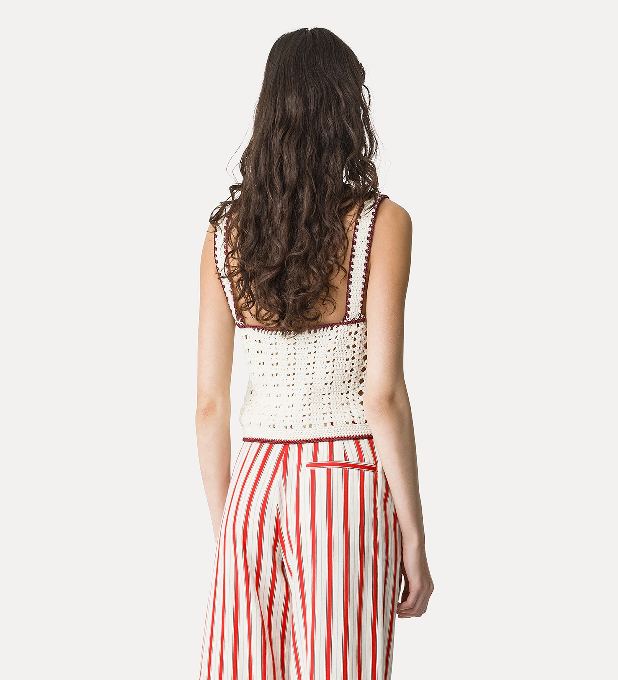 "cable' luxe" handmade crochet top crystal