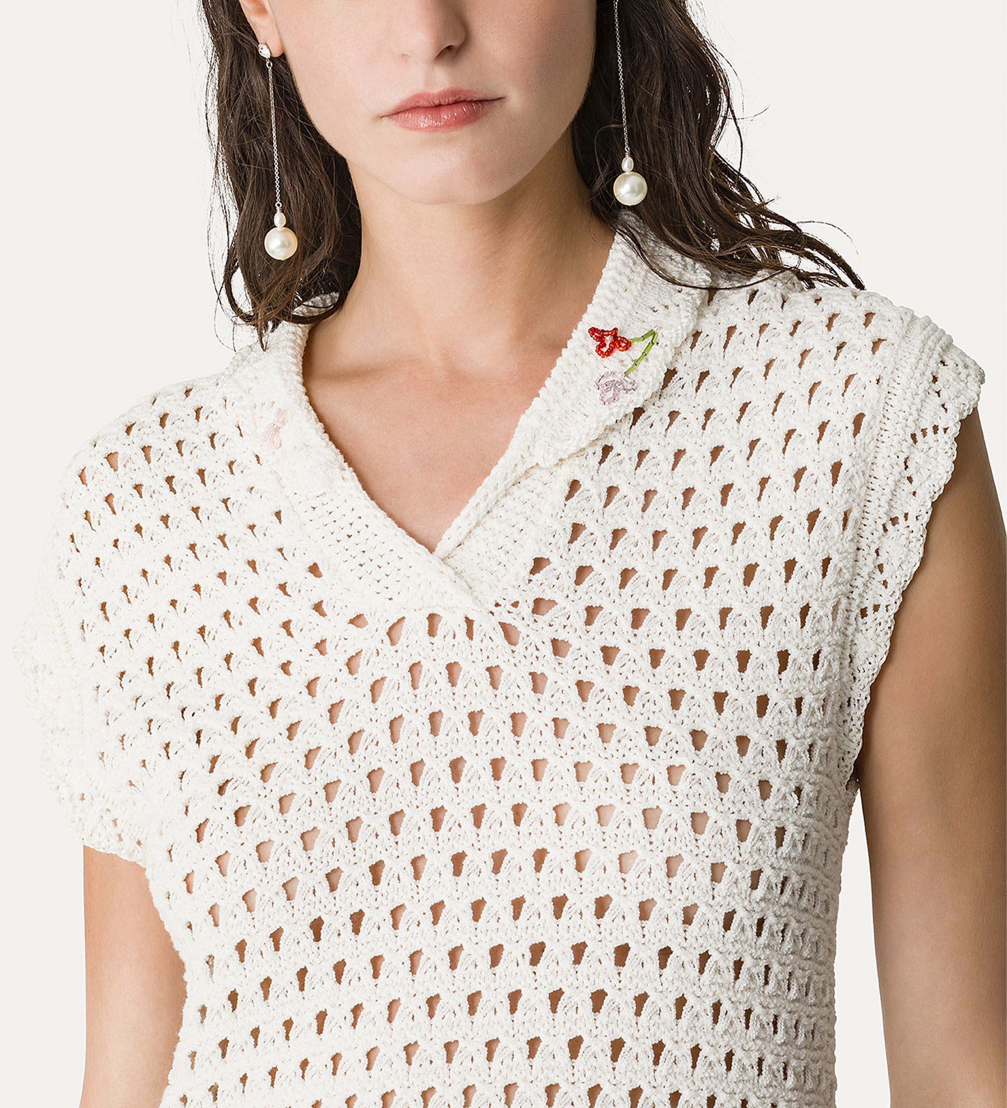 embroidered polo shirt crystal