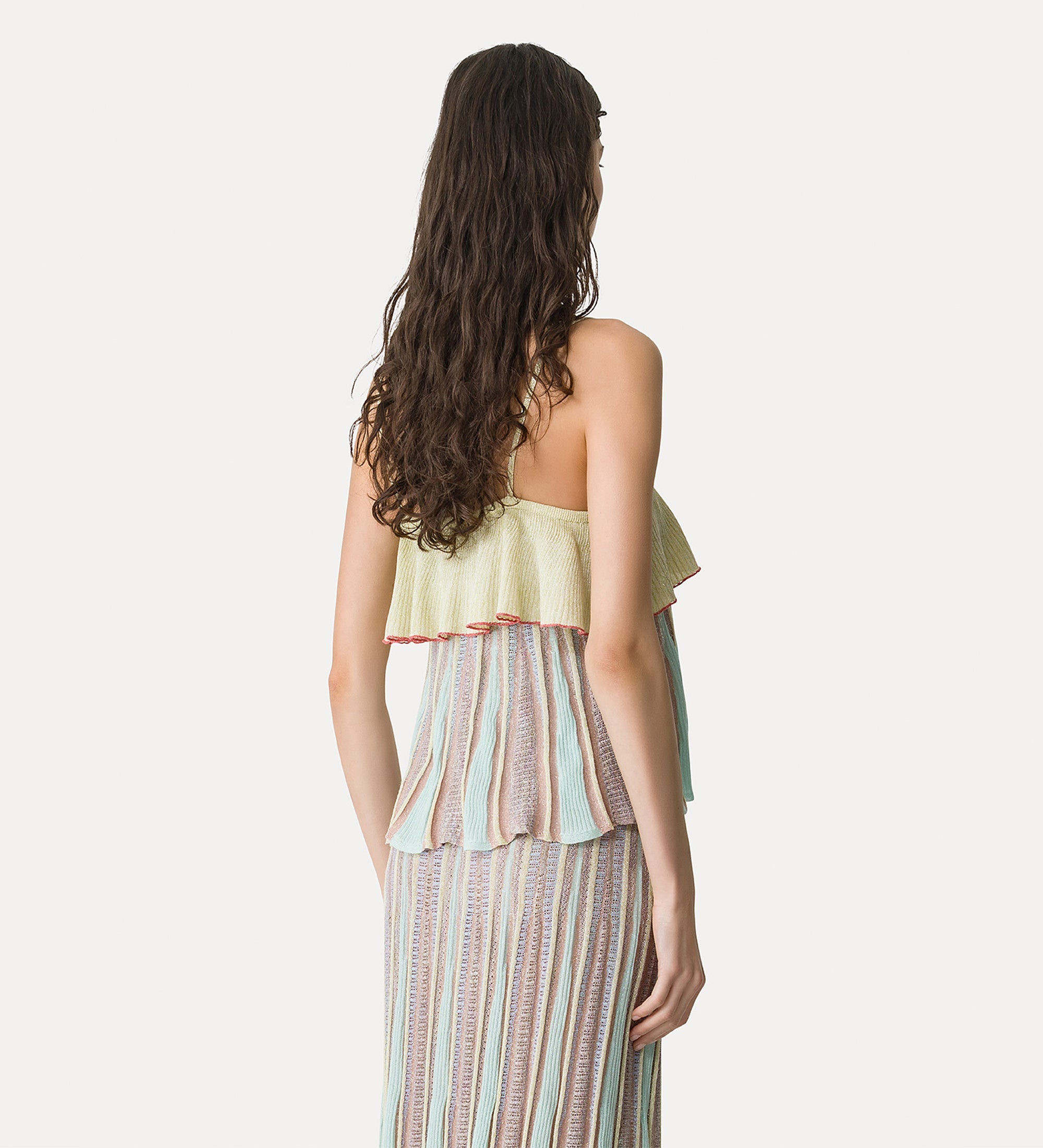 “les folies” jacquard ruffle top lucente