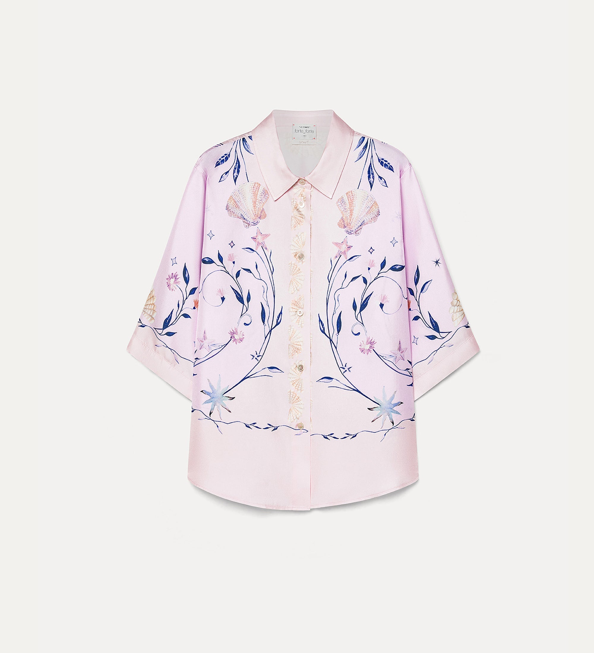 “deliverance” print half—sleeve shirt top sweet