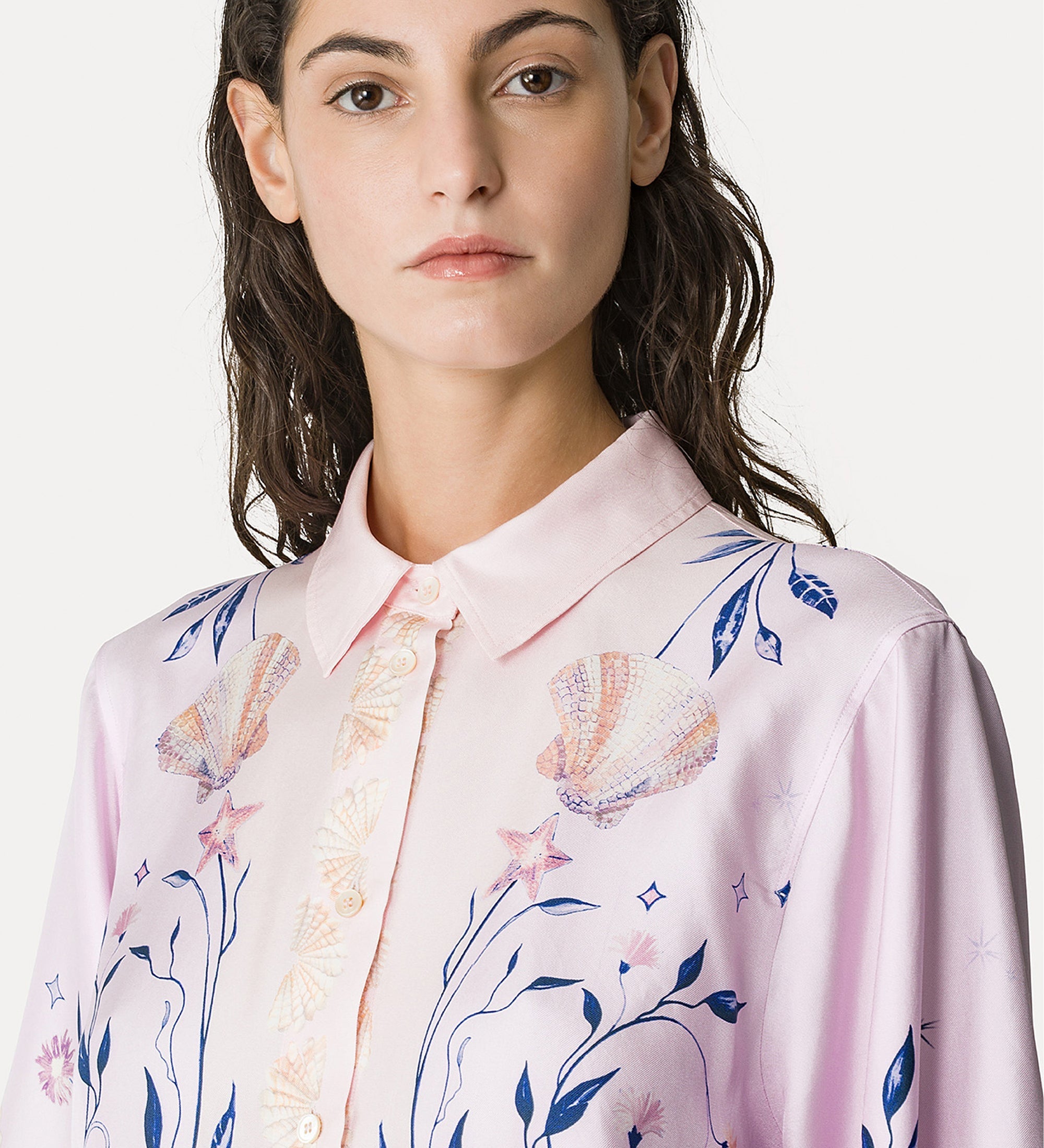 “deliverance” print half—sleeve shirt top sweet