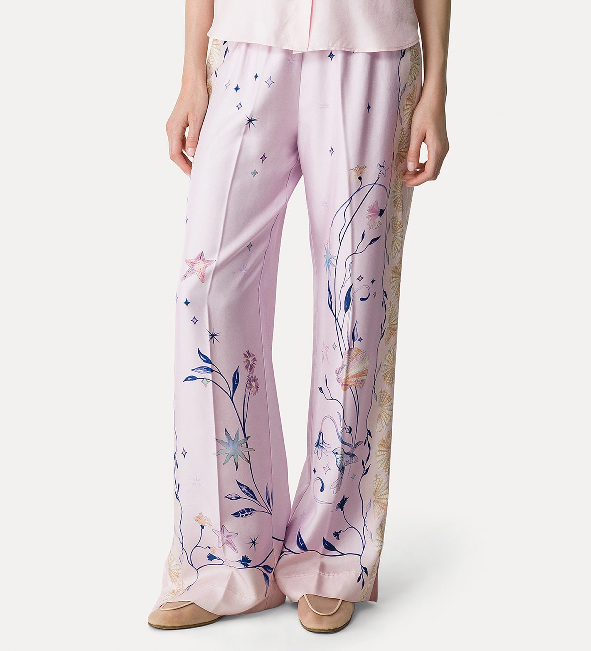 “deliverance” print twill stretch trousers sweet