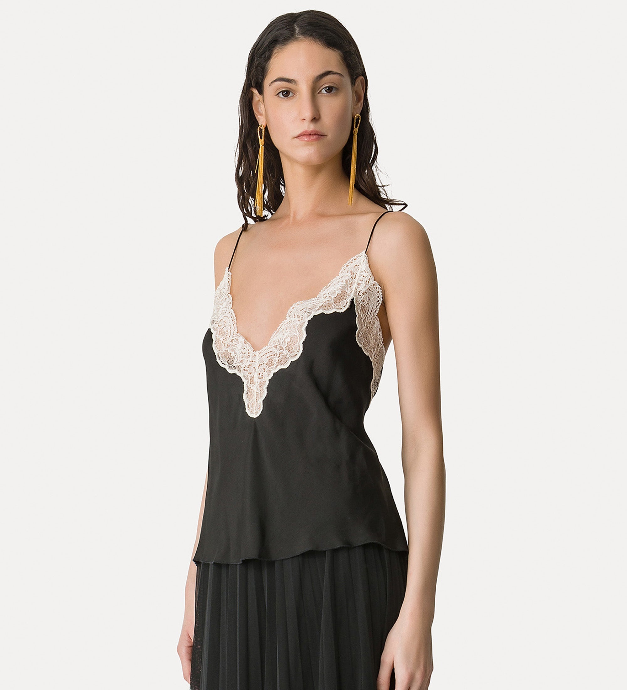 chic lingerie top noir