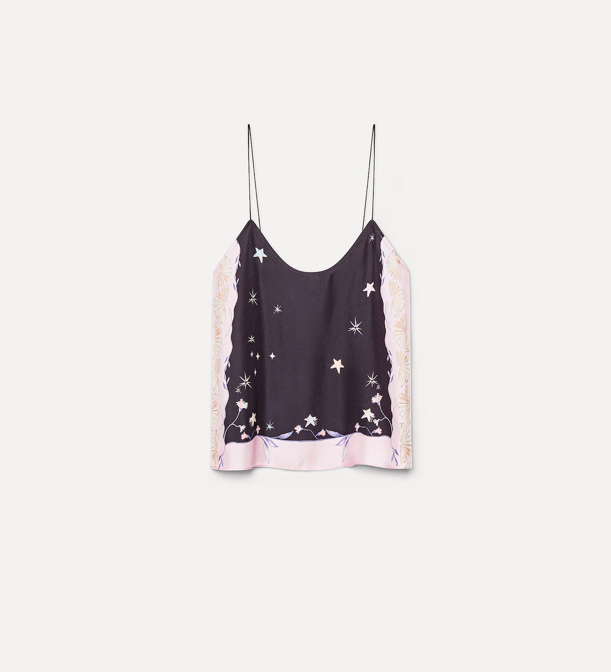 “deliverance” print twill top midnight
