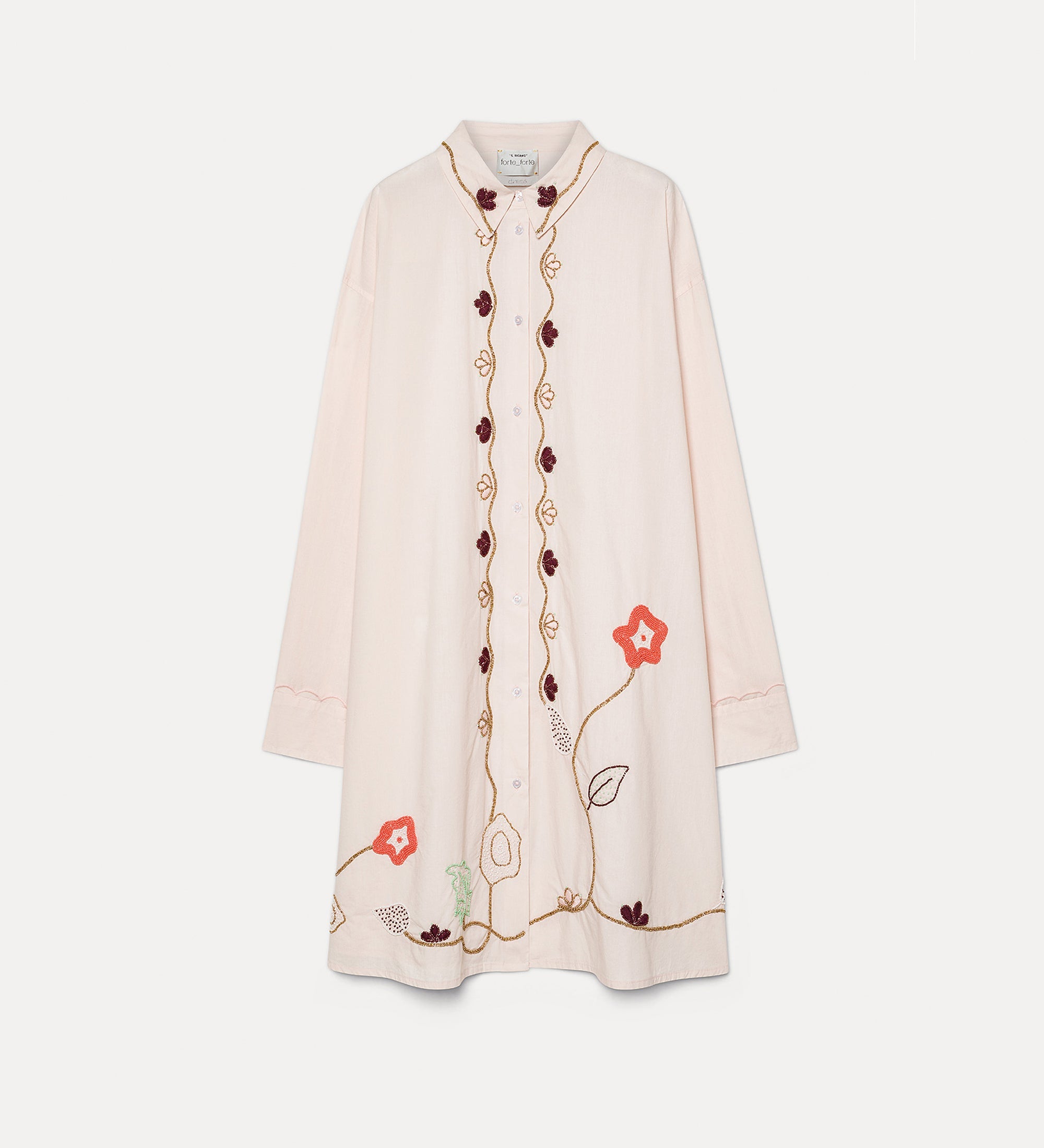 camicione popeline ricamo "broderie en reve" nude