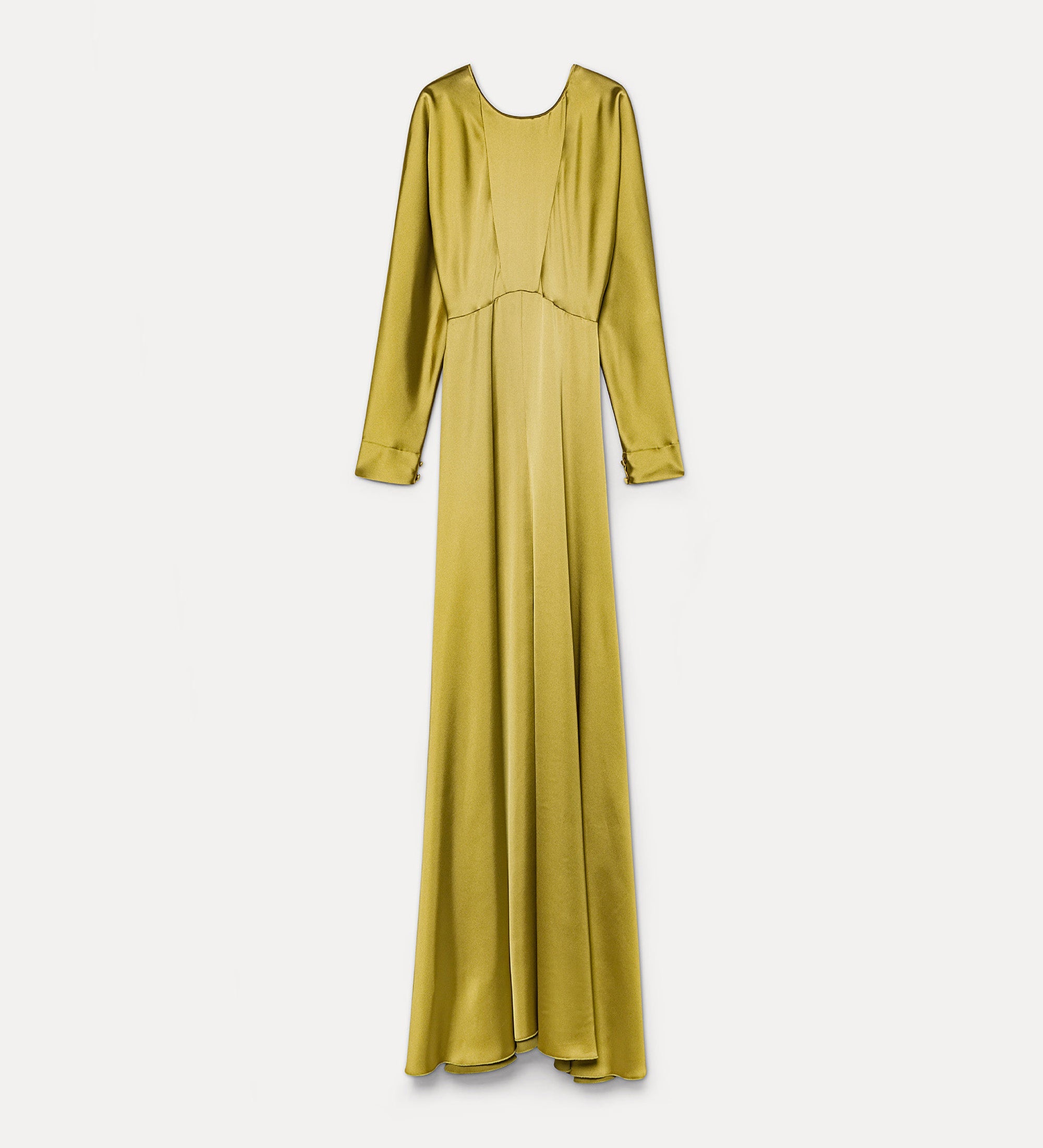 abito chic manica lunga scollo dietro Khaki