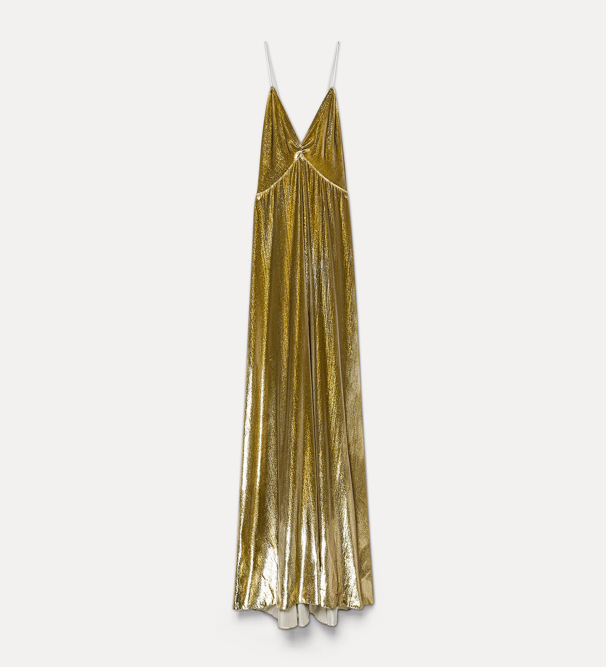 long dress in Gold and silver lurex velvet Gold