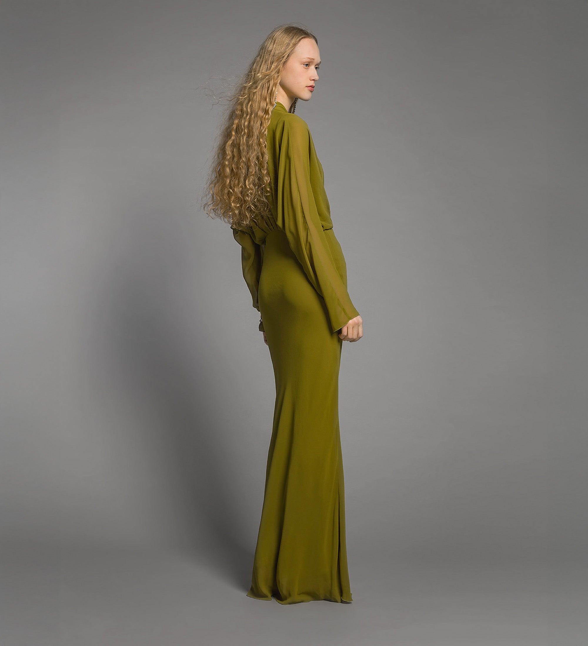 abito chic georgette Khaki