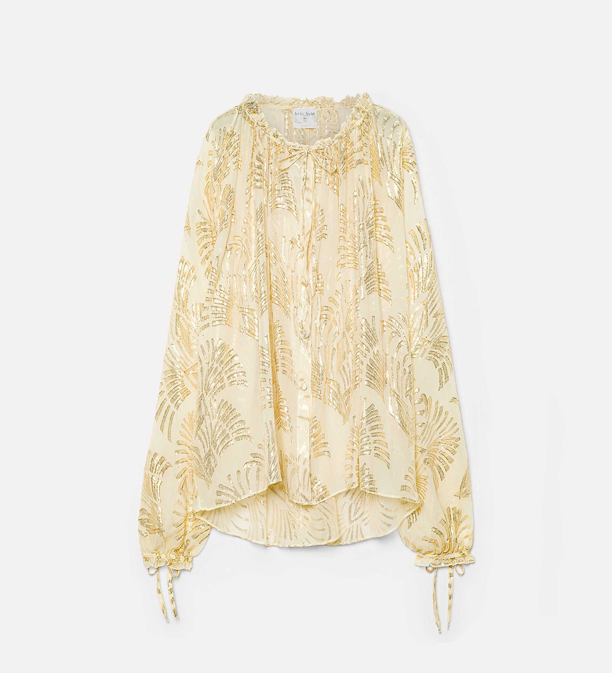 camicia georgette fil coupè lurex Avorio