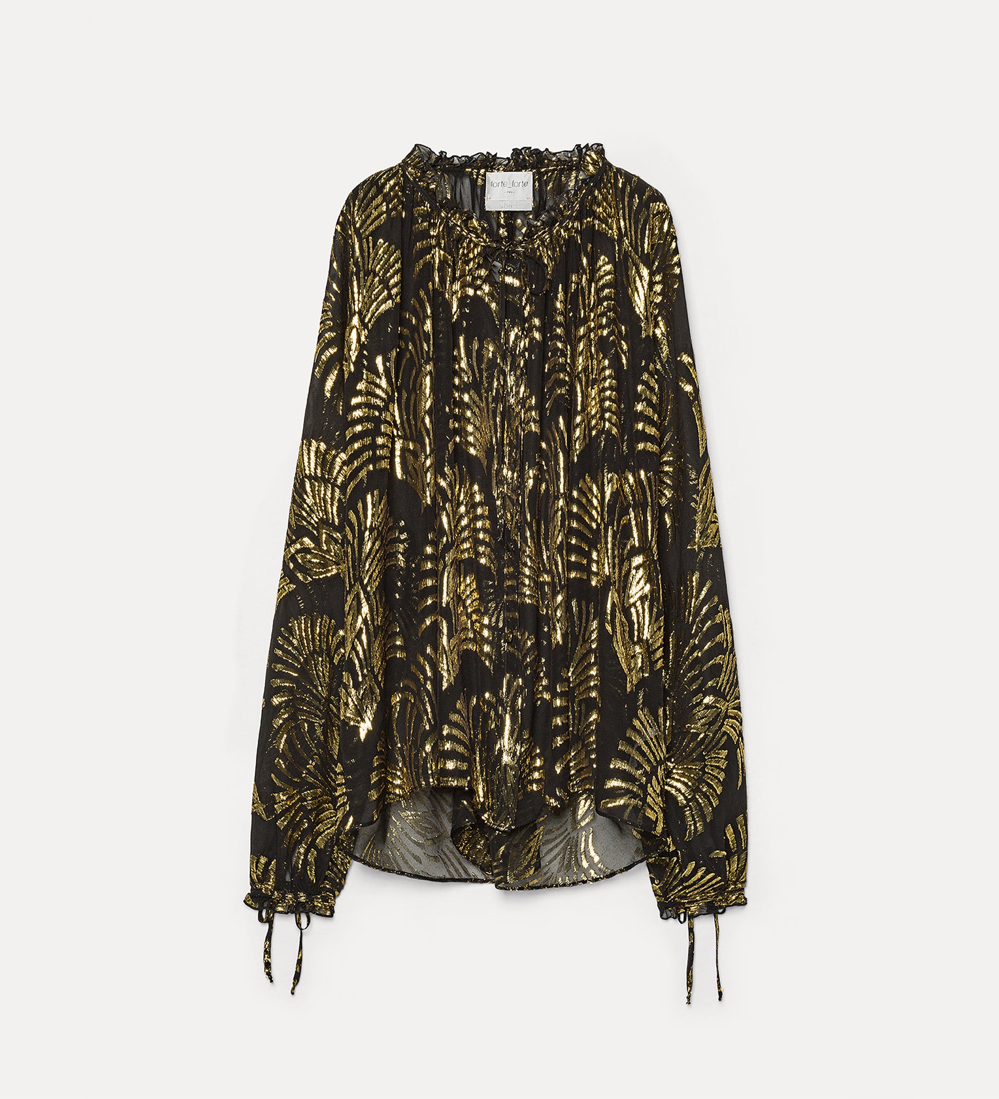 camicia georgette fil coupè lurex Noir