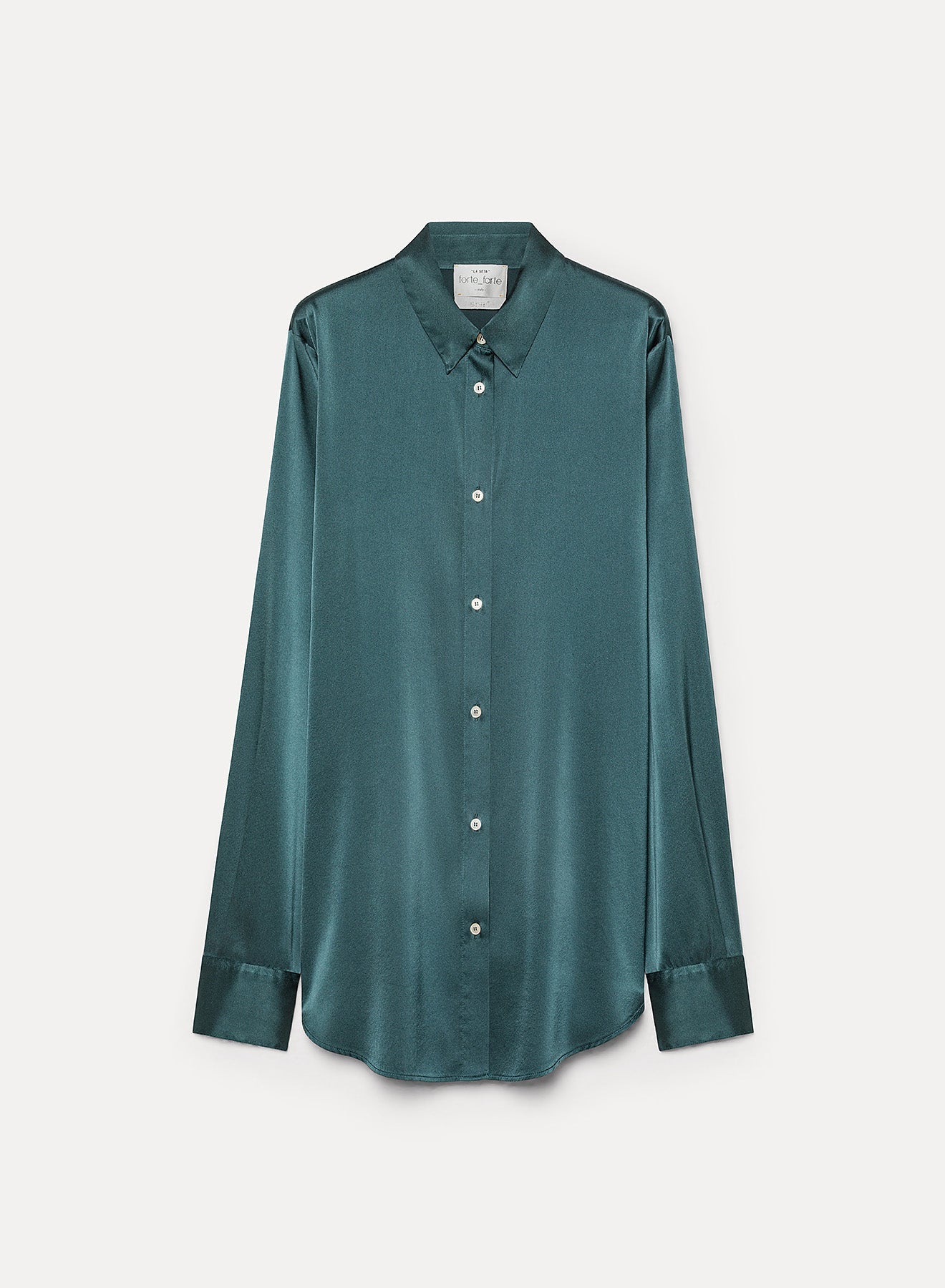 heavy silk satin shirt jade