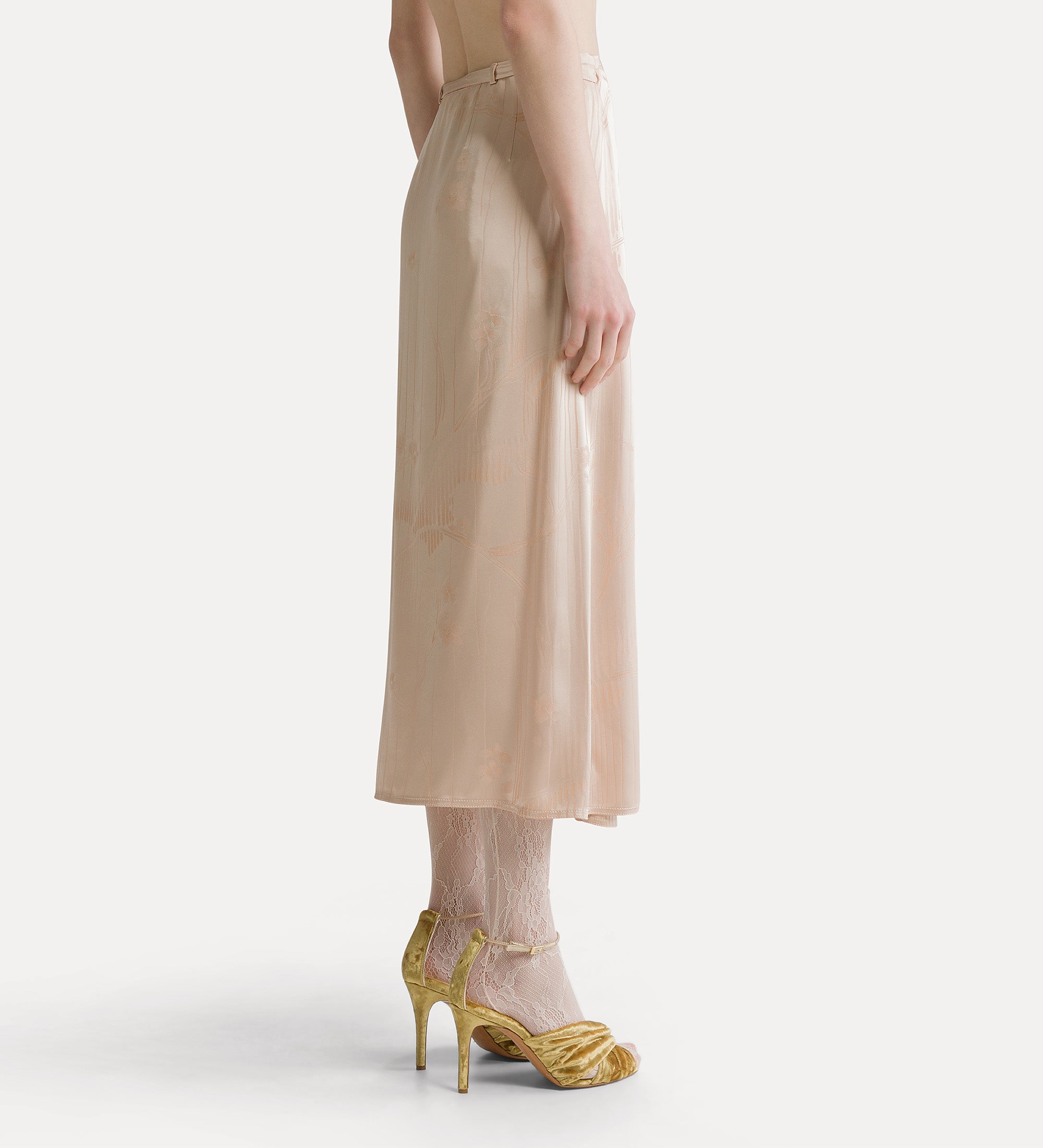 “the lotus” jacquard sarong skirt loto