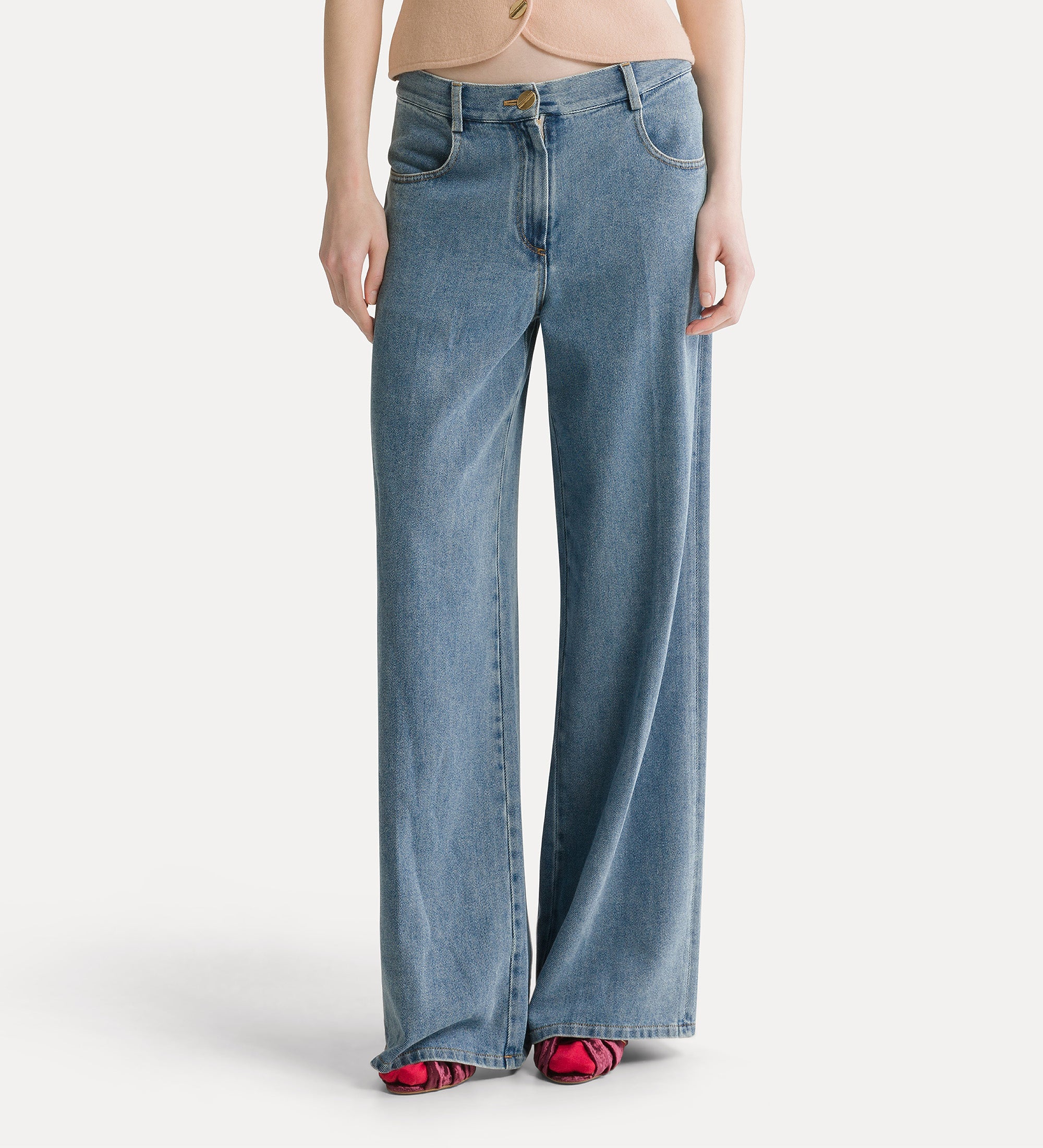 cavalry denim 5–pocket trousers celeste