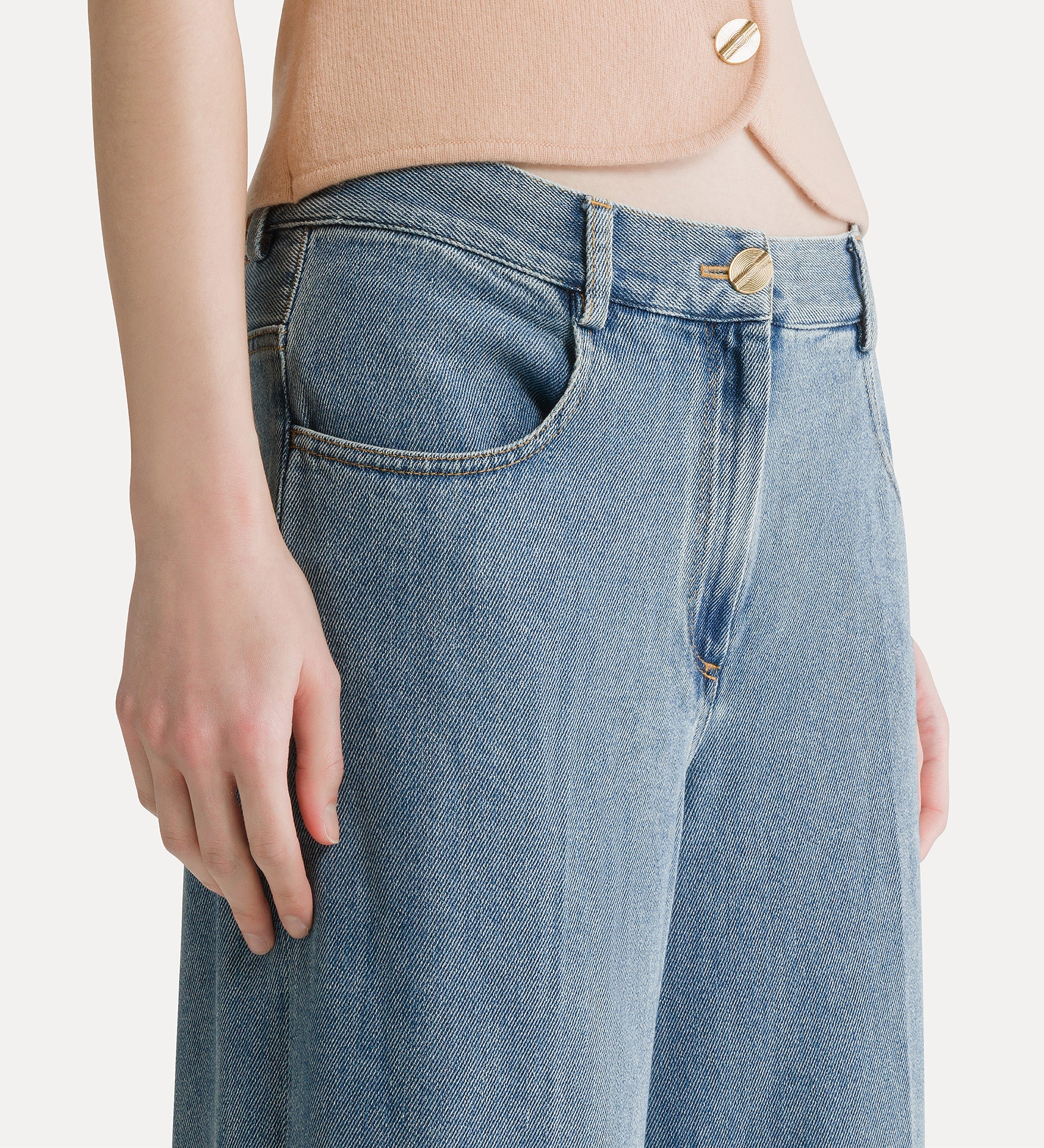 cavalry denim 5–pocket trousers celeste
