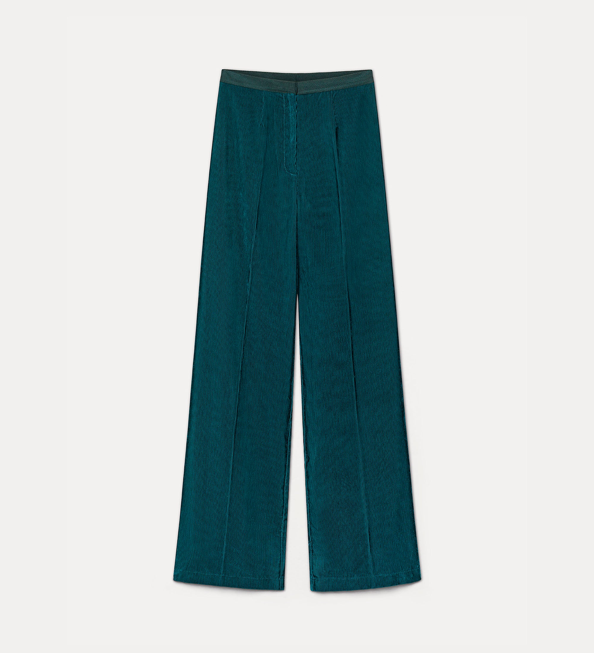 pantalone vita alta velluto fluido duemilarighe jade