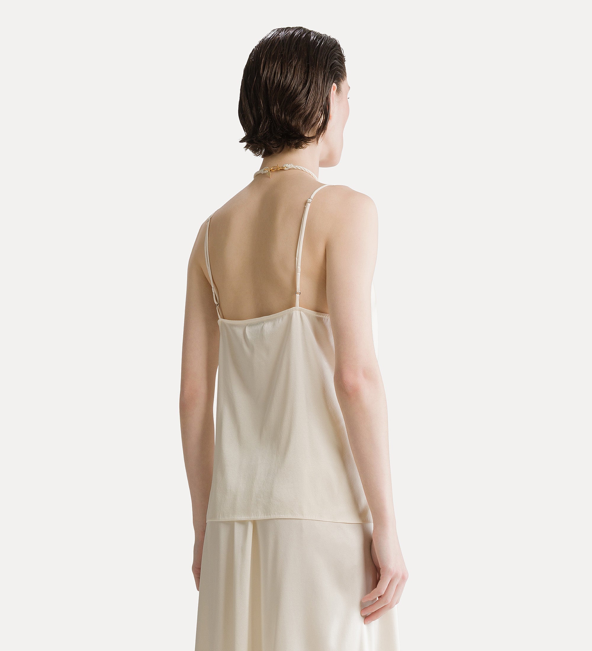 heavy silk satin top avorio