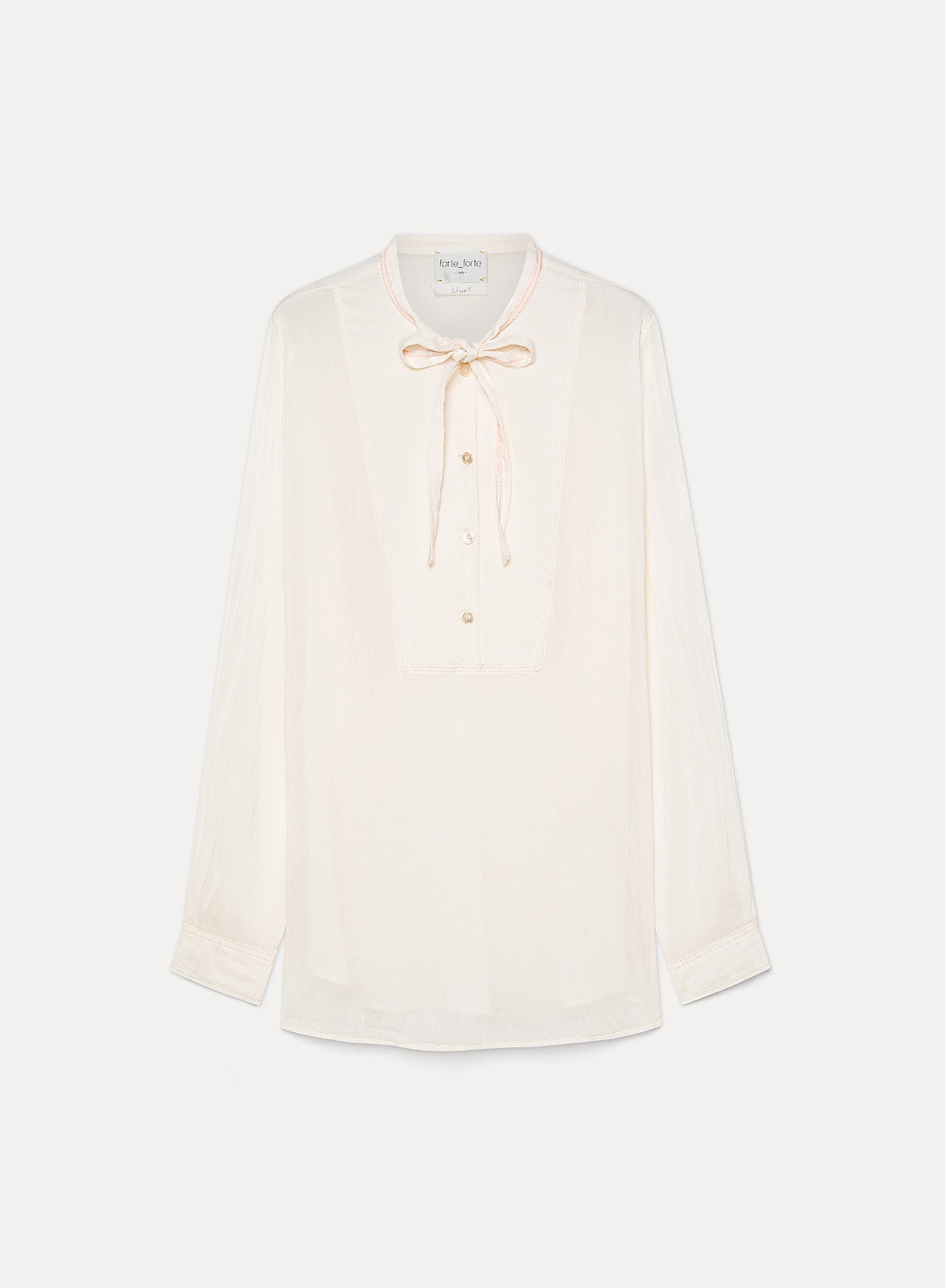 cotton and silk voile bow–tie shirt seta