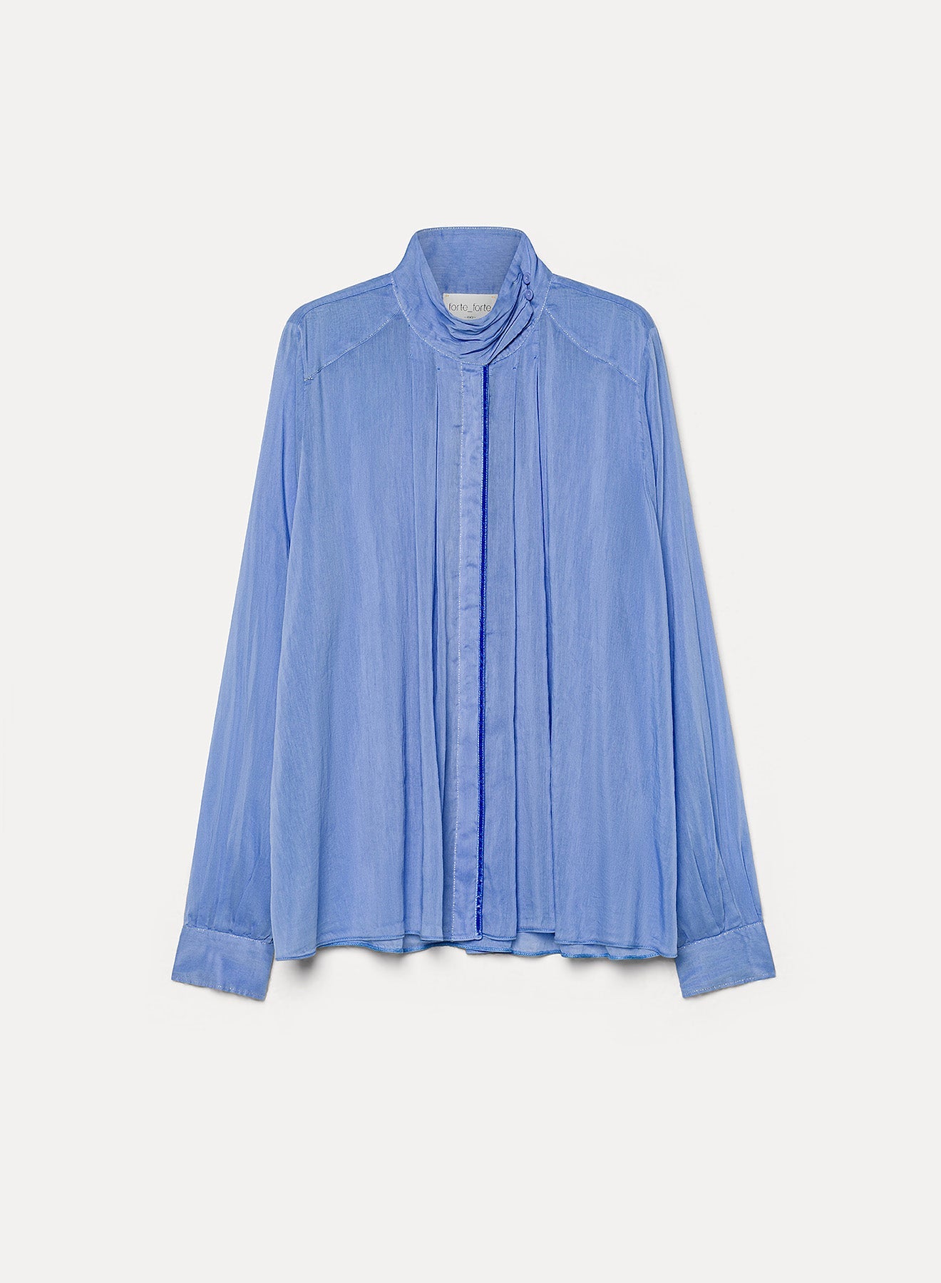 high neck bohemian shirt blue
