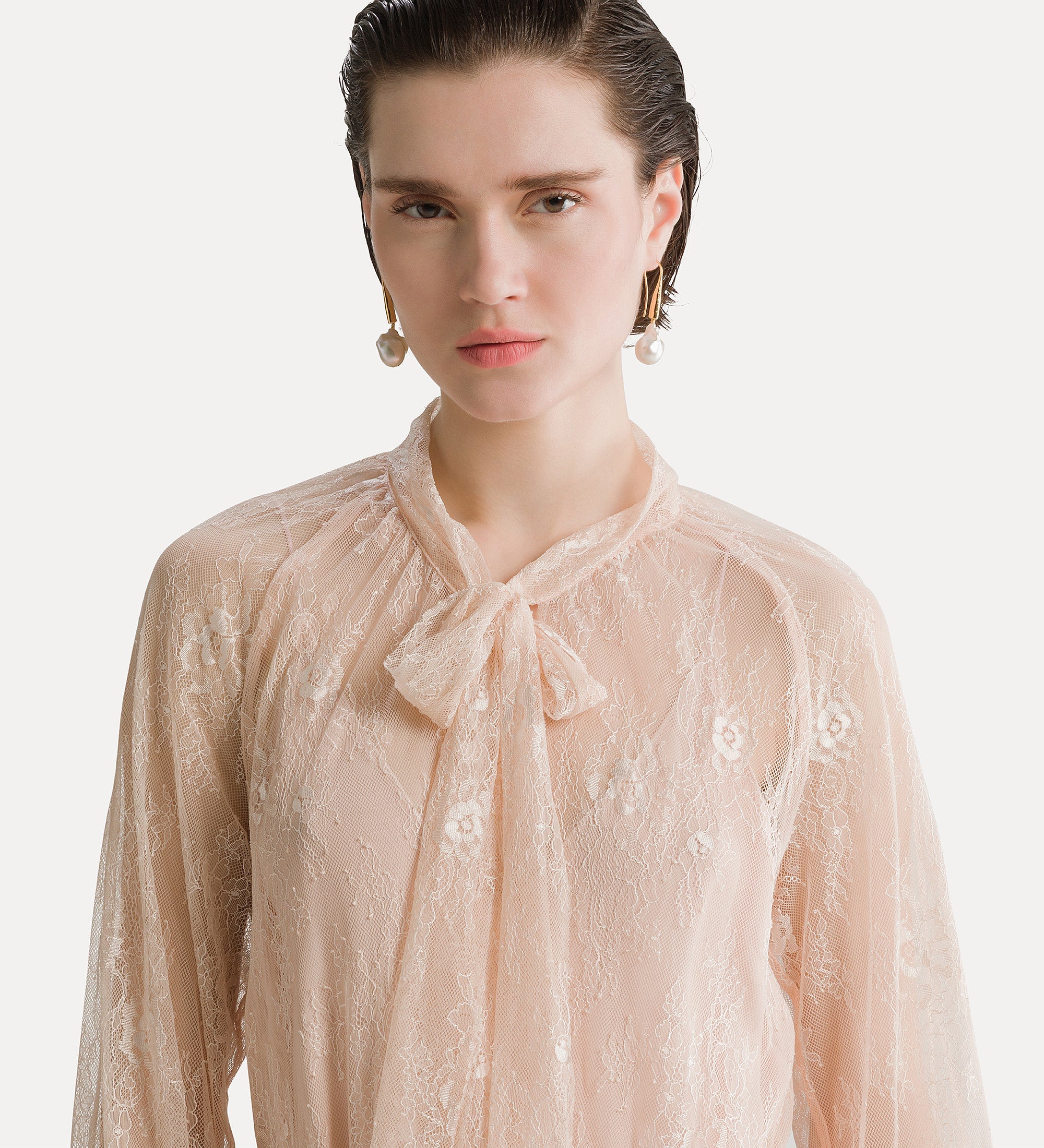 abito bow ties pizzo chantilly loto