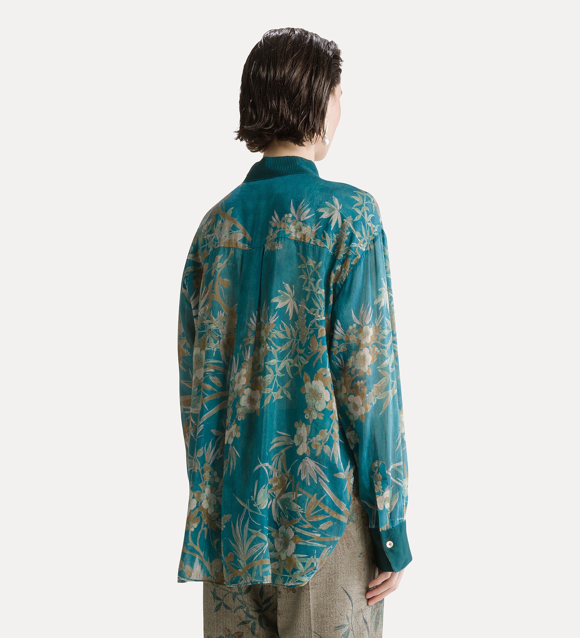 camicia maschile voile co/se "le bambou secret" jade