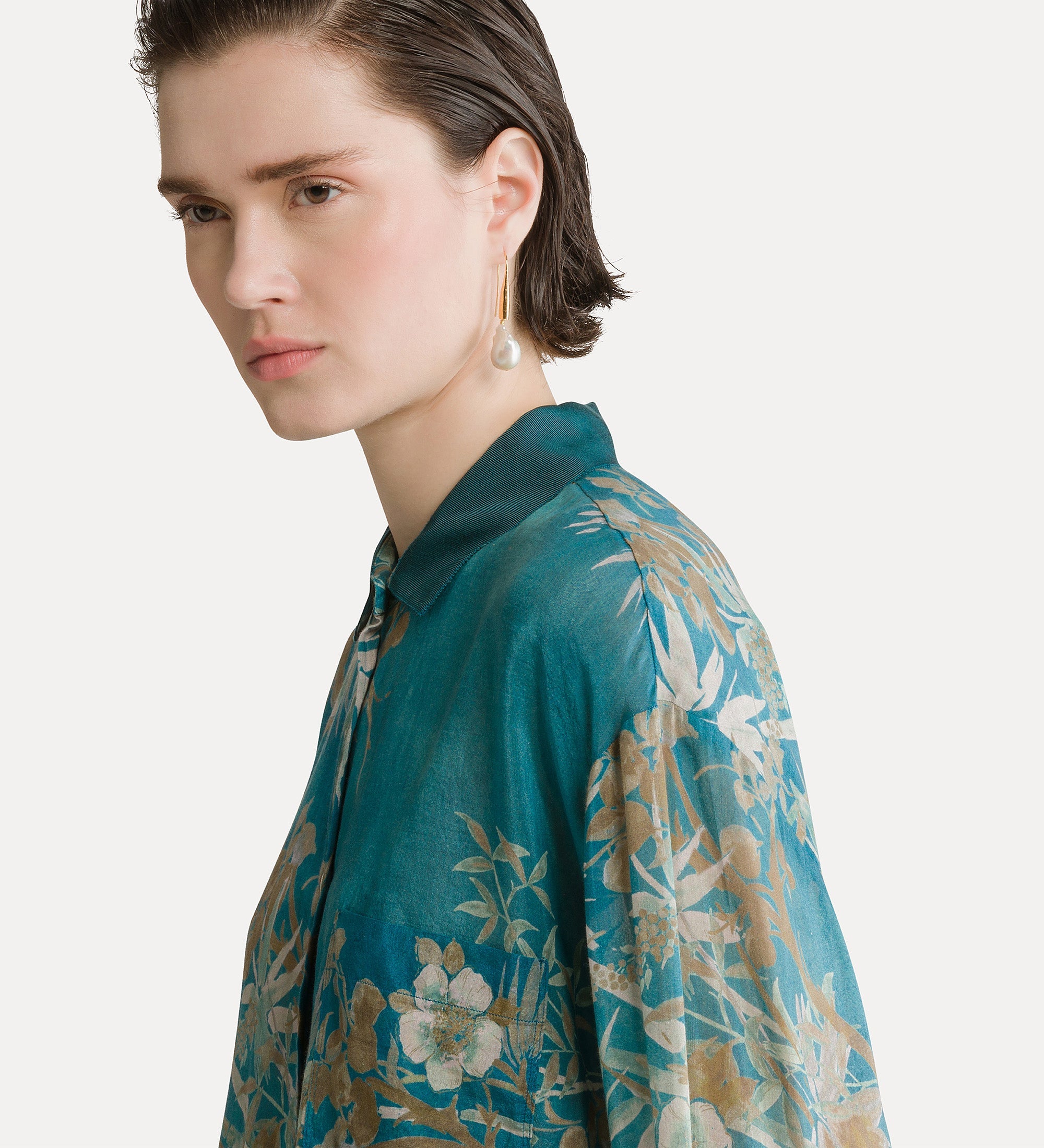 camicia maschile voile co/se "le bambou secret" jade
