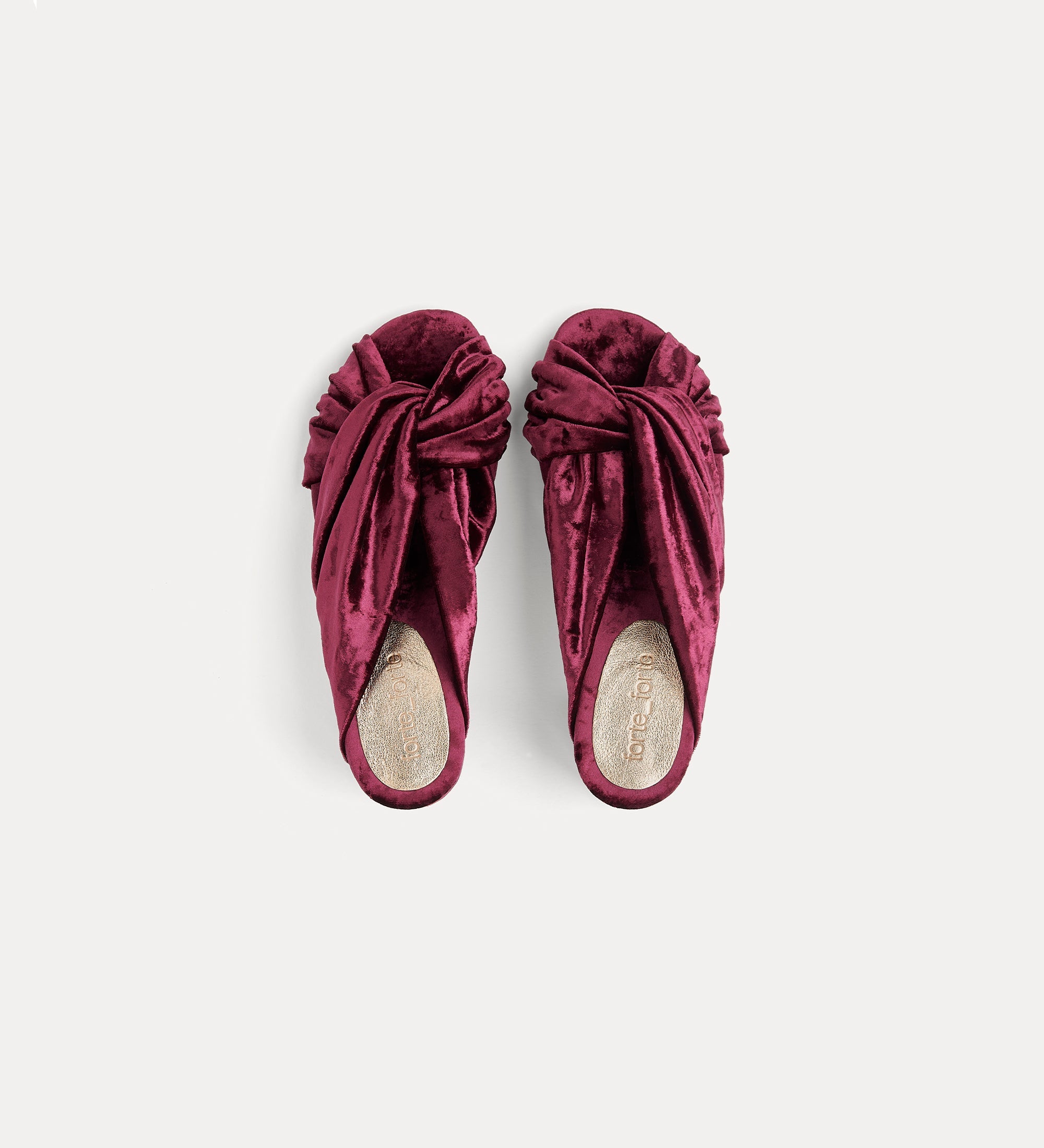 velvet criss–cross sandals ruby