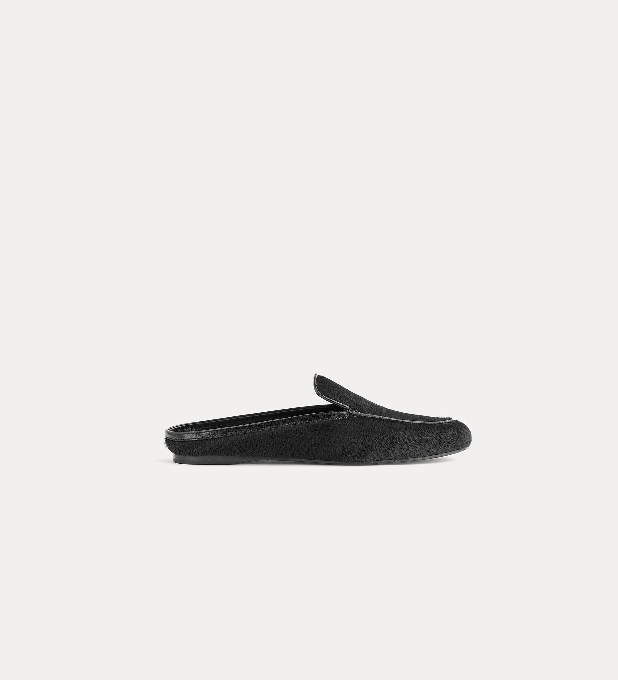 Loafers Sabot Shoes ブラックローファー pony skin sabot loafer nero | forte_forte