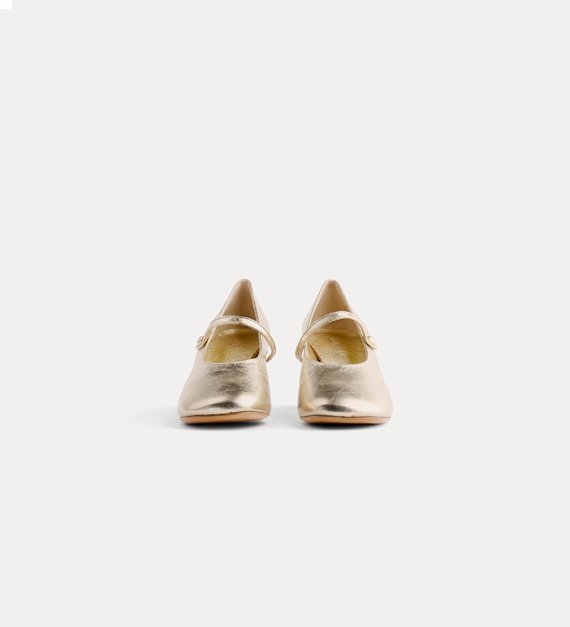 ballerine en velours avec lanière et talon platino