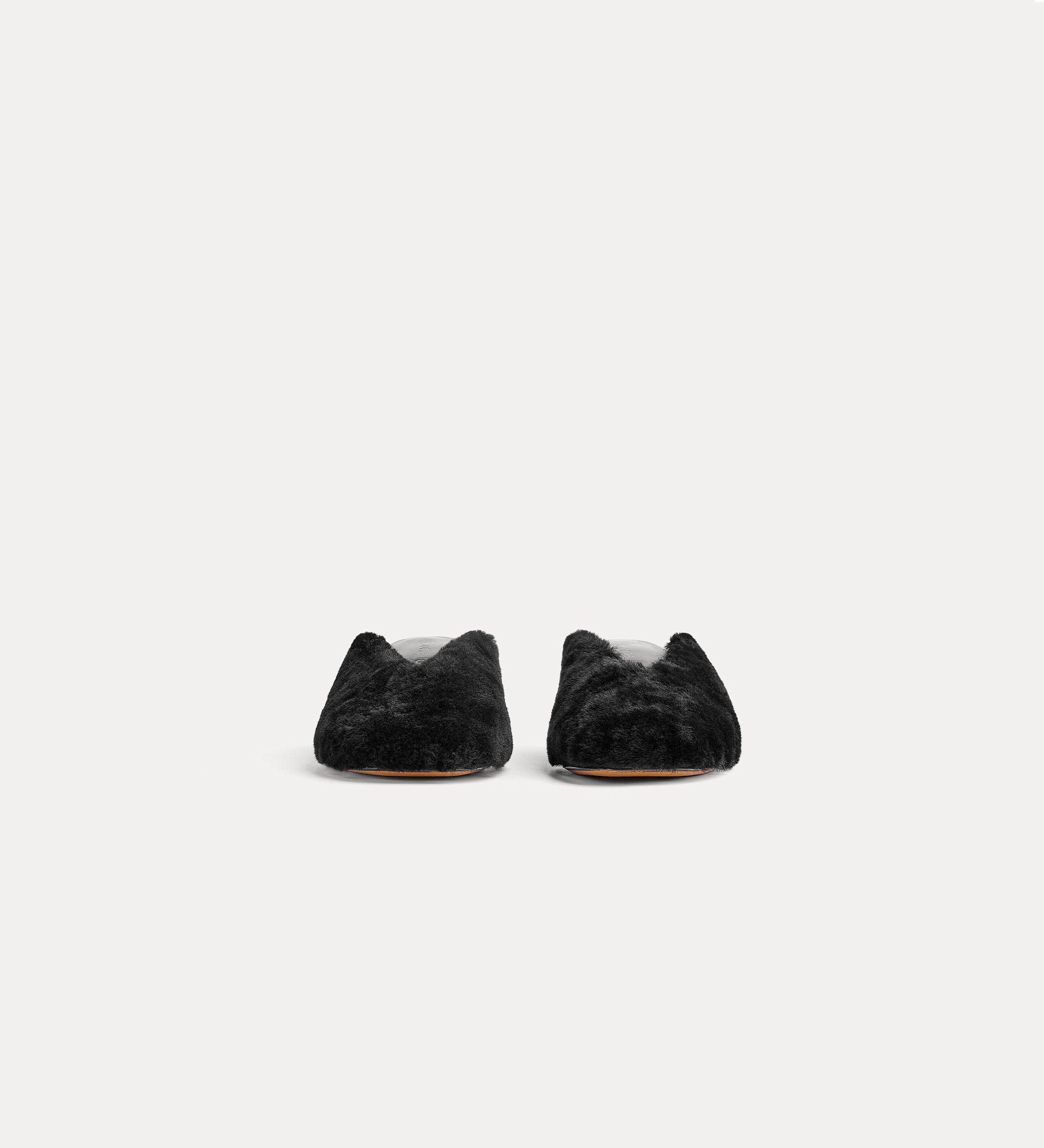 sheepskin sabots with metal heels nero