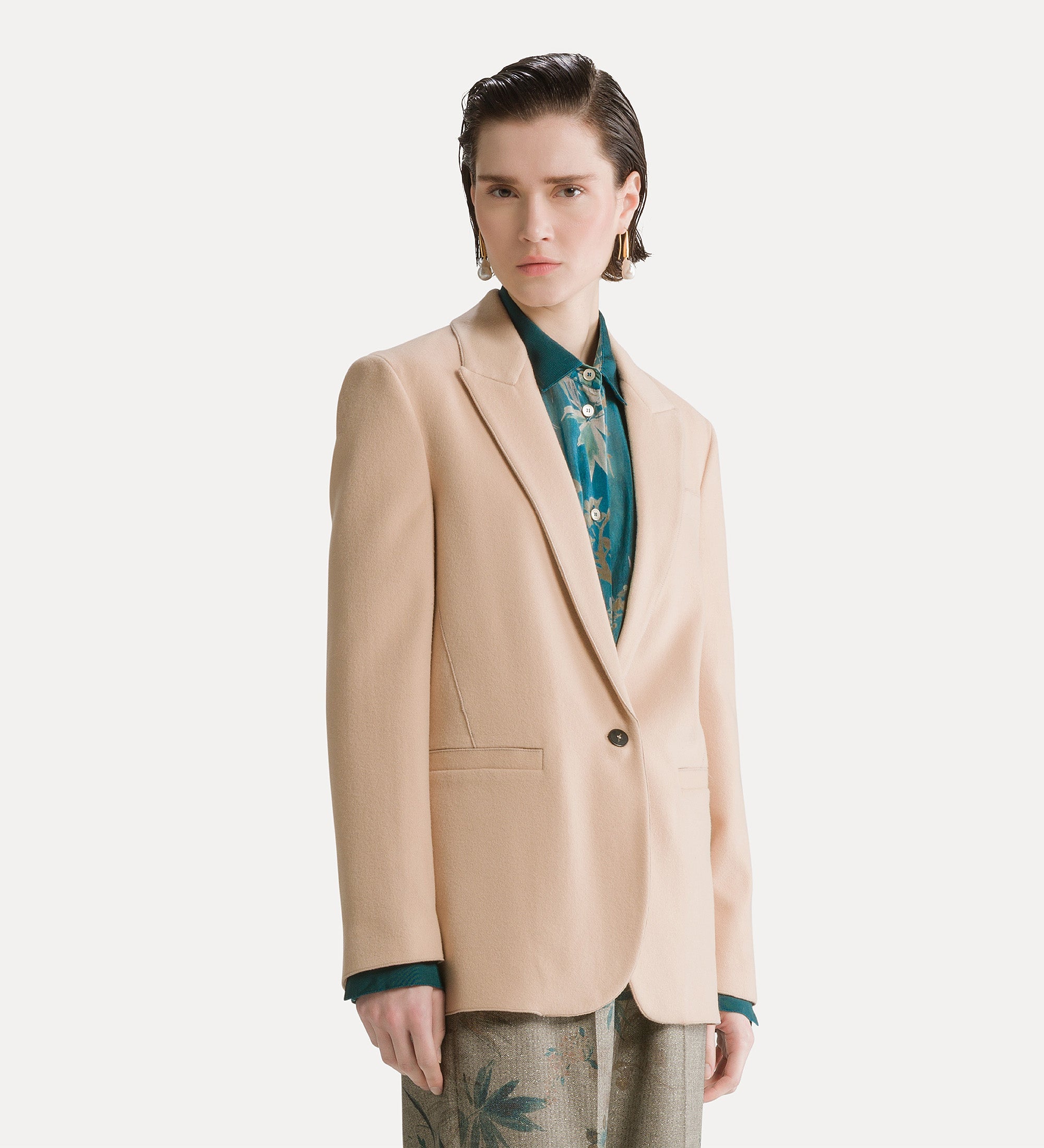single–breasted blazer in light cloth loto